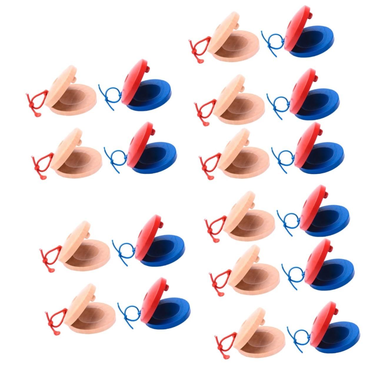 Abaodam 20 Pcs Wooden Castanets for Kids - Musical Instrument, Preschool Education Toys, Finger Puzzle & Dance Board Game - Perfect for Music Class, Early Learning & Family Fun Activities