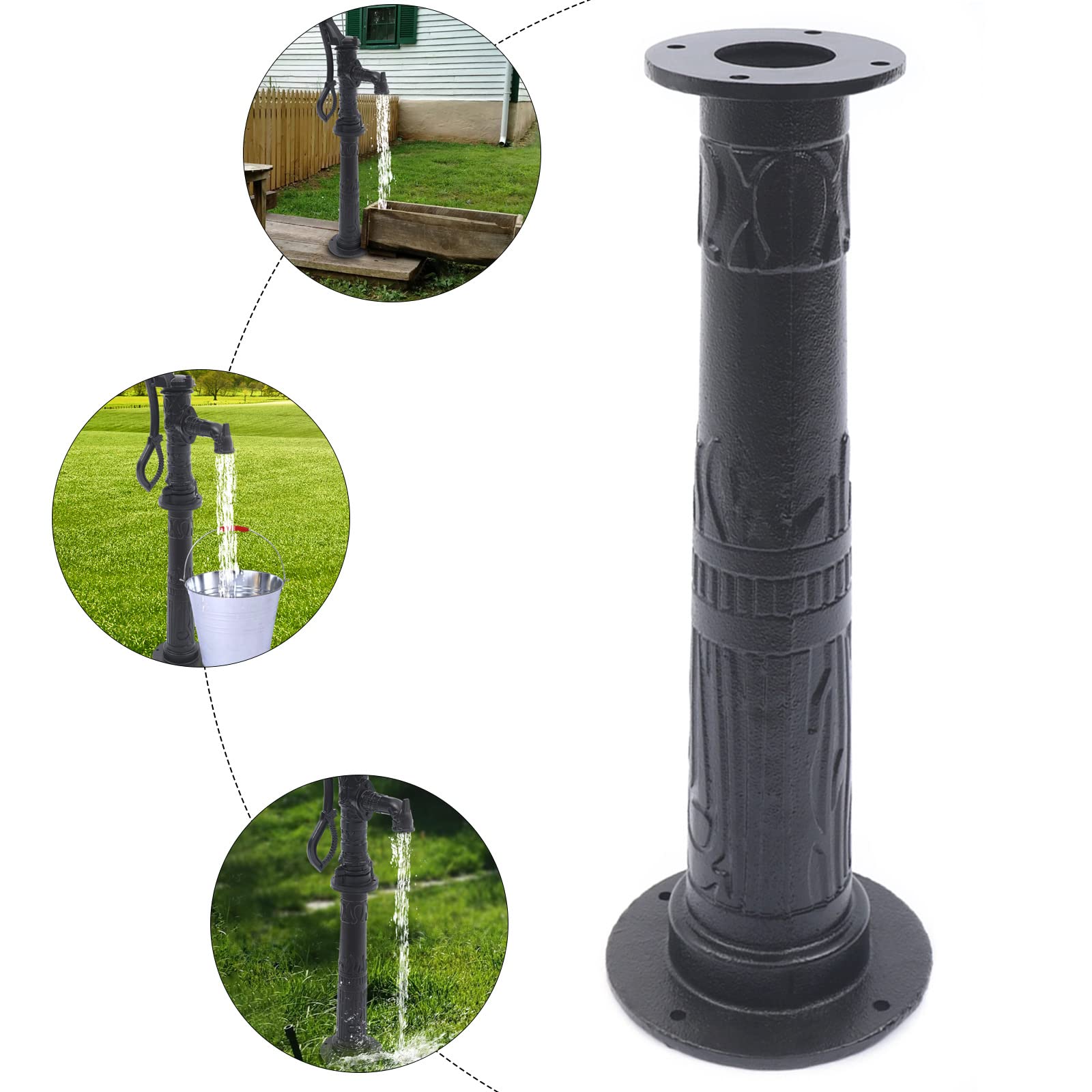 Cast Iron Hand Water Pump Stand for Well, Garden, Fountain & Pitcher Press - Heavy Duty Yard Booster Pump Base (Stand Only) | Perfect for Outdoor Watering, Irrigation & Decorative Fountains