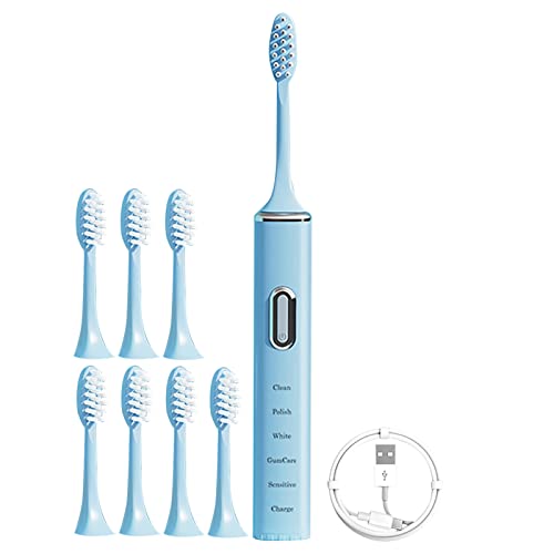 Simayixx Electric Toothbrush for Adults - 5 Modes, 8 Brush Heads, Travel Case | Deep Clean & Fresh Breath for Home & Travel
