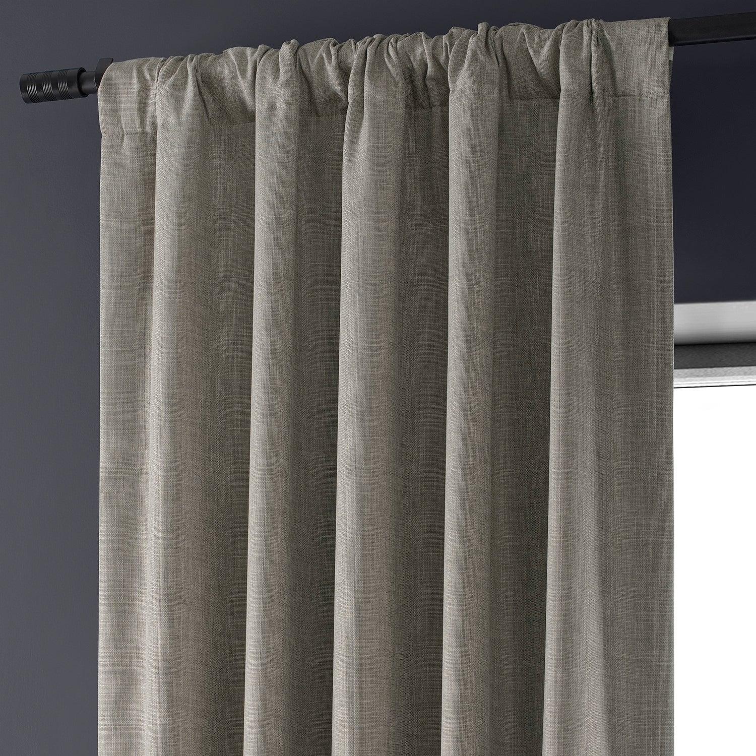Blackout Curtains for Bedroom - Destination Slate Faux Linen Hotel Style Window Drapes - Perfect for Home, Office & Nursery (54x84 Inches)