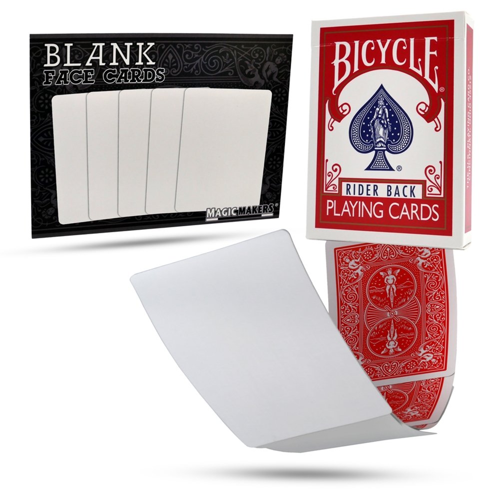 Premium Bicycle Blank Playing Cards - Red Back Deck for Magic Tricks, Cardistry, and DIY Custom Card Games | Ideal for Artists, Magicians, and Game Designers