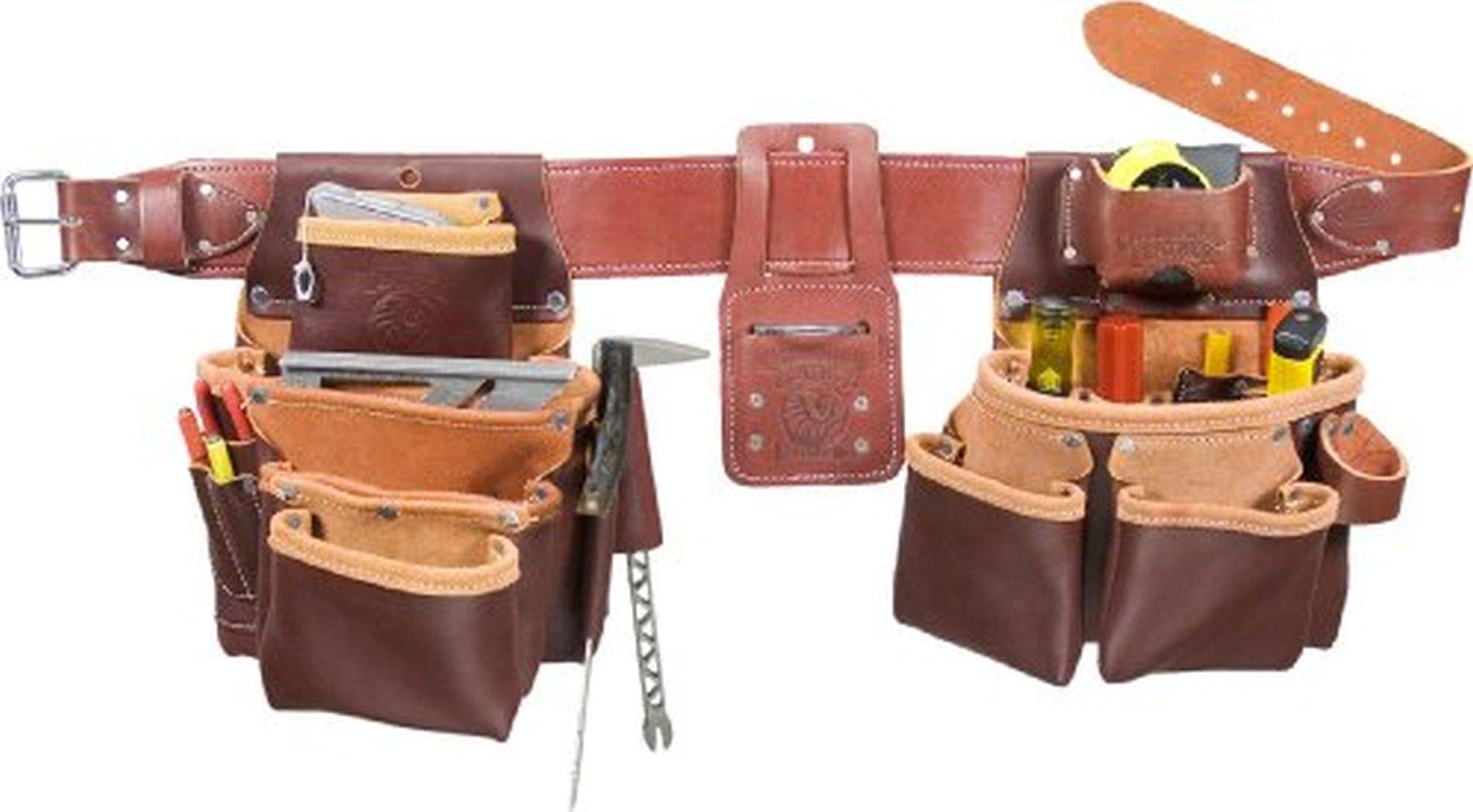 Occidental Leather 5089 XL Seven Bag Framer - Professional Carpenter Tool Belt with 7 Pockets for Framing, Construction & Woodworking - Durable Leather Work Belt for Contractors & DIY Projects