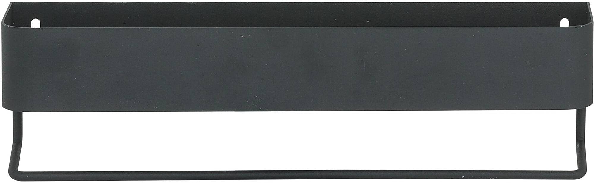 Black Metal Hand Towel Holder - Rustproof & Durable Bathroom Organizer for Kitchen, Bath, Laundry Room (One Size)