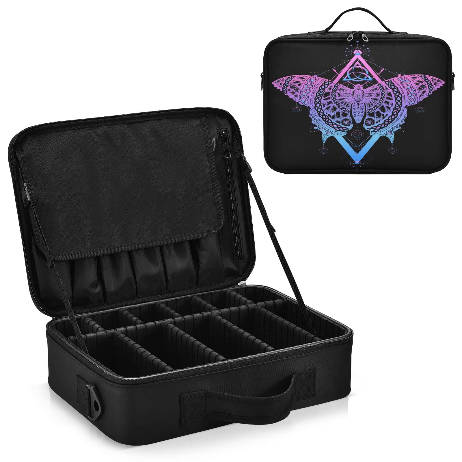 **Moyyo Butterfly Travel Makeup Bag for Women - Professional Cosmetic Organizer & Portable Train Case - Perfect for Travel, Home, and Salon Use**