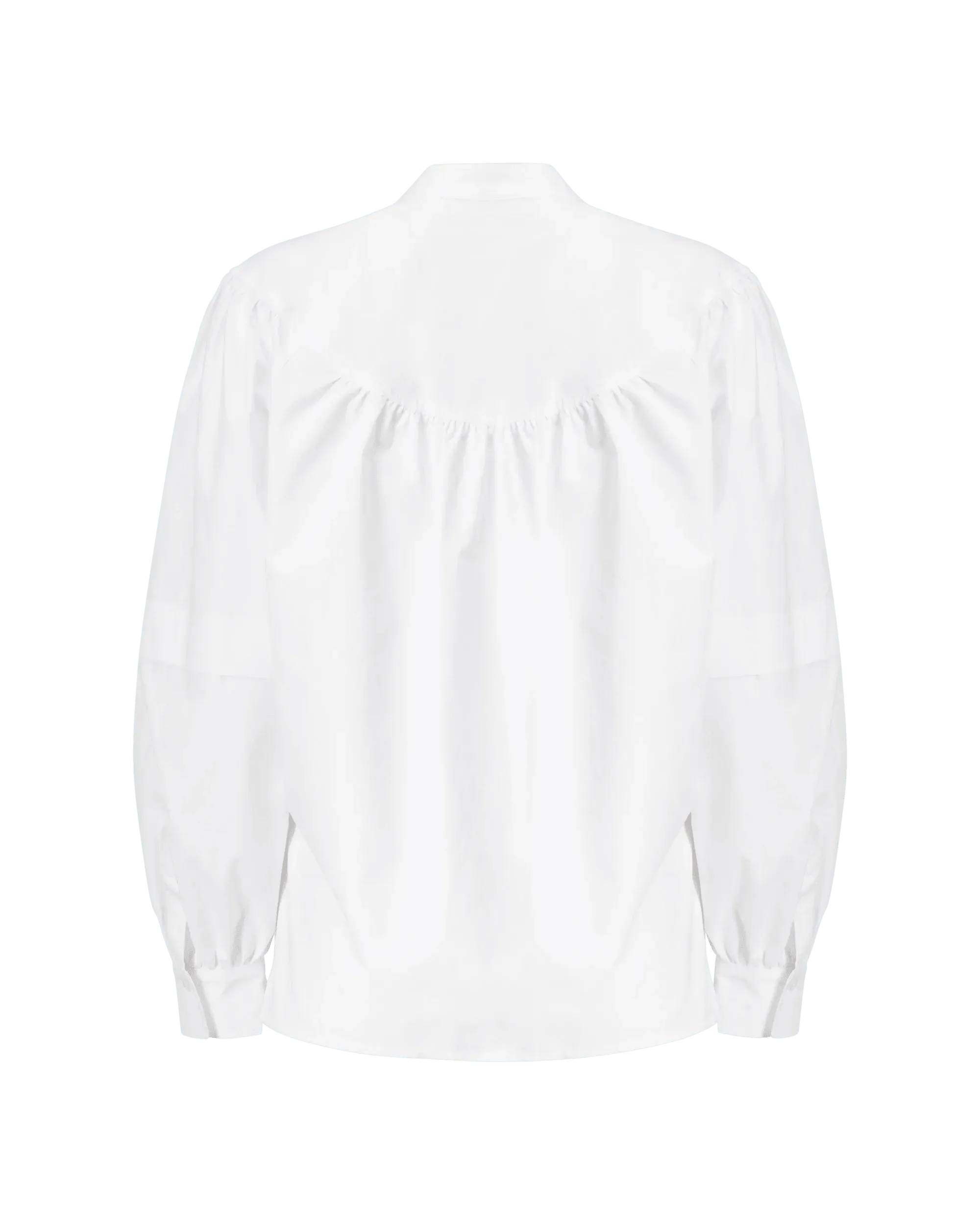 Elegant Collarless Puff Sleeve Blouse for Women - Trendy Loose Fit Tunic Top - Perfect for Office, Date Night & Casual Outings