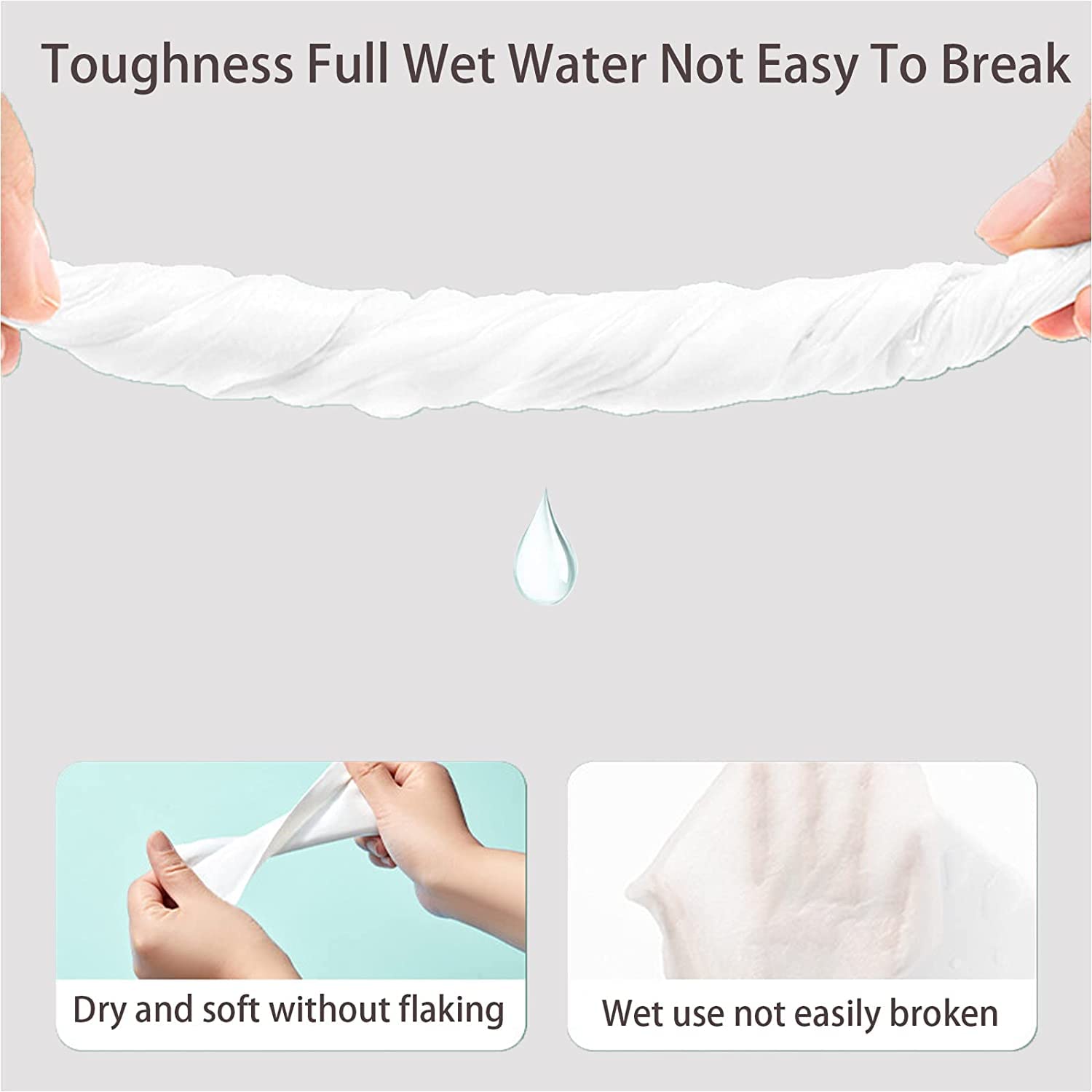 200-Pack Soft Cotton Disposable Face Towels | Hypoallergenic Dry & Wet Wipes for Women, Sensitive Skin & Baby Care | Makeup Remover & Personal Cleaning Tissues | Travel, Gym & Daily Skincare Essentials