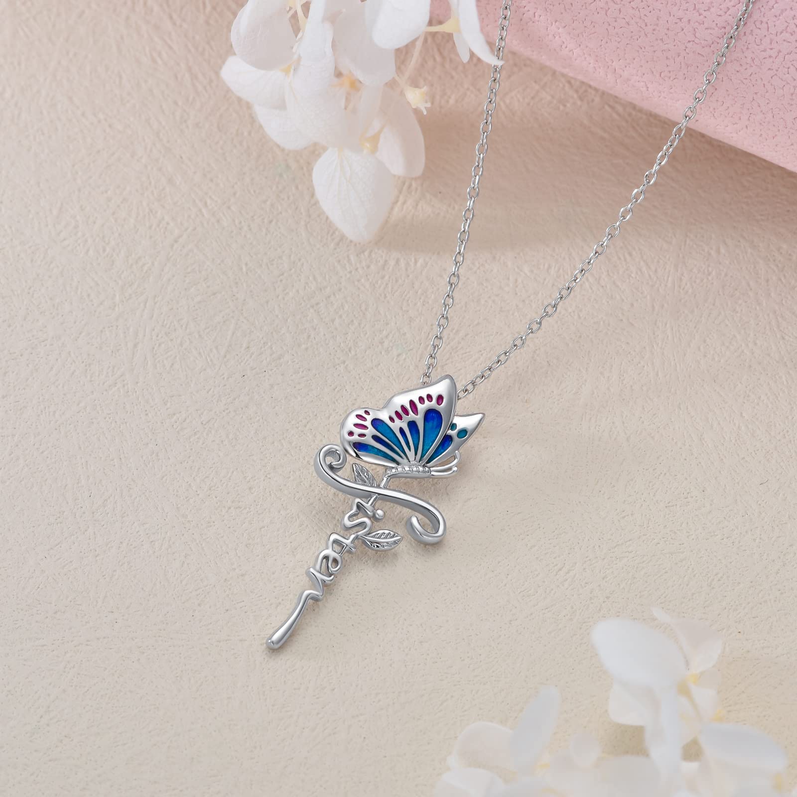 925 Sterling Silver Sunflower Rose Butterfly Lotus Necklace for Women - Always My Sister Forever My Friend Pendant - Perfect Sister Gift for Birthday, Anniversary & Special Occasions
