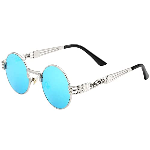 Silver Frame/Blue Mirrored