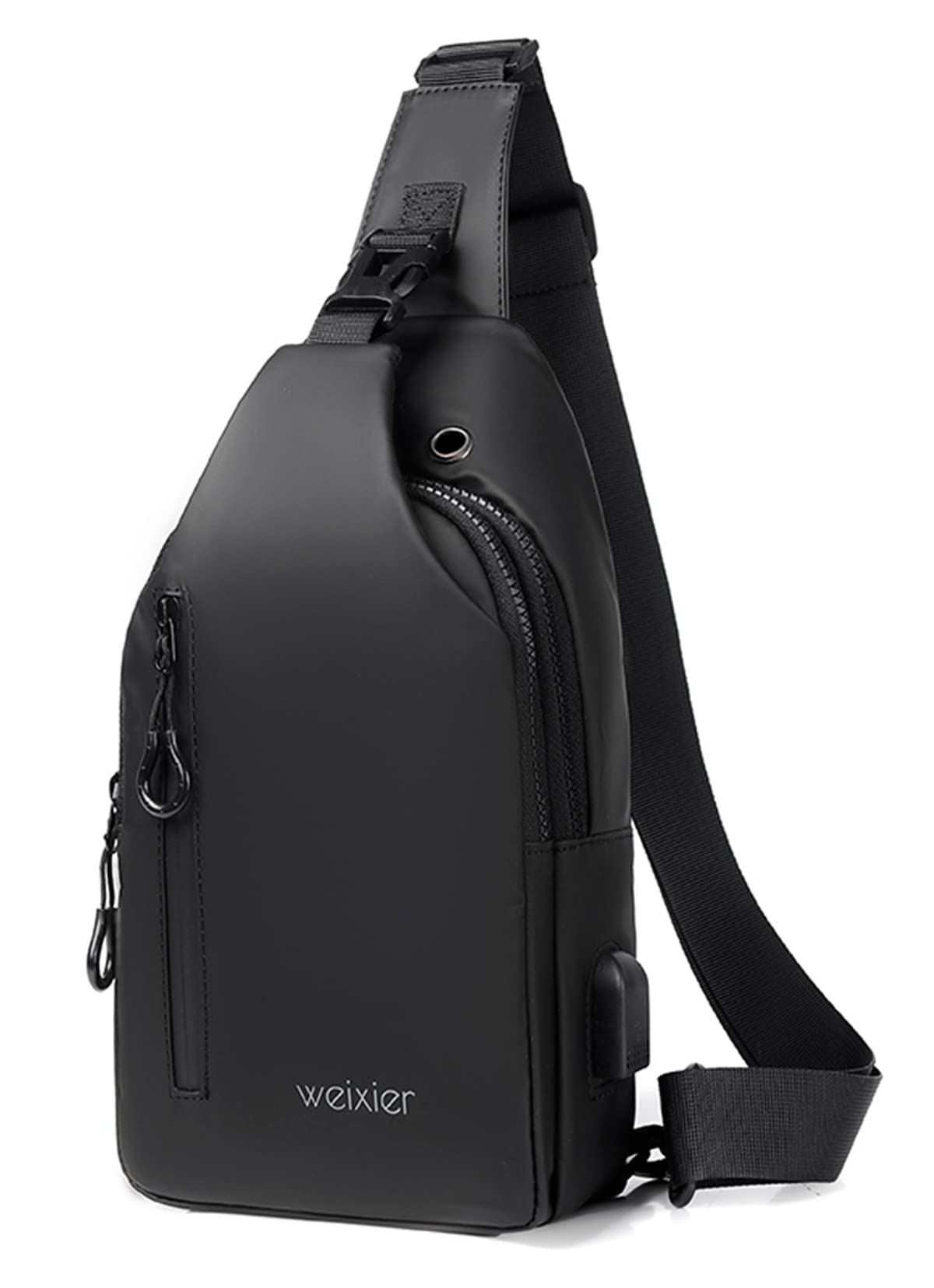 USB Charging Sling Bag for Men - Waterproof Lightweight Chest Shoulder Crossbody Bag for Hiking Cycling Travel & Outdoor Activities | Perfect for Daily Commute, Gym & Adventure