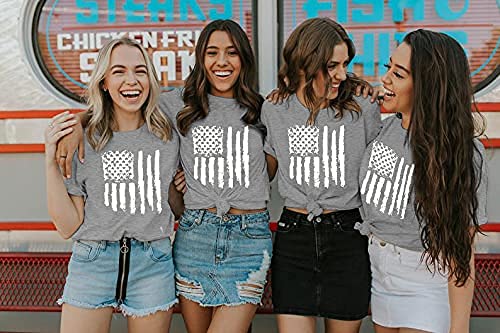 Patriotic Graphic Tees for Women - Short Sleeve Casual T-Shirts for Summer | Perfect for 4th of July, BBQ Parties & Everyday Wear