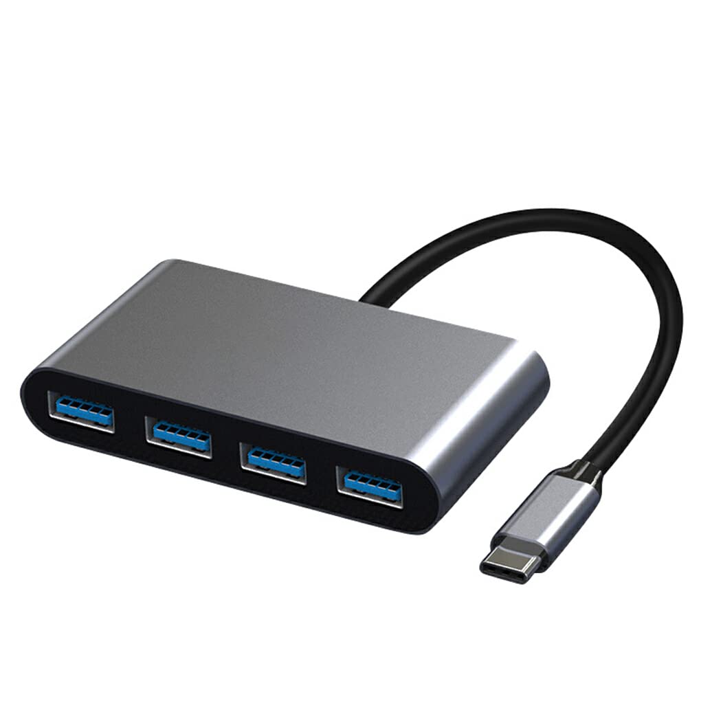 SUIOPPYUW USB C to USB Hub Adapter - High-Speed Aluminum Alloy Docking Station with Braided Cable for MacBook, iPad, Laptop - Perfect for Office, Travel & Data Transfer
