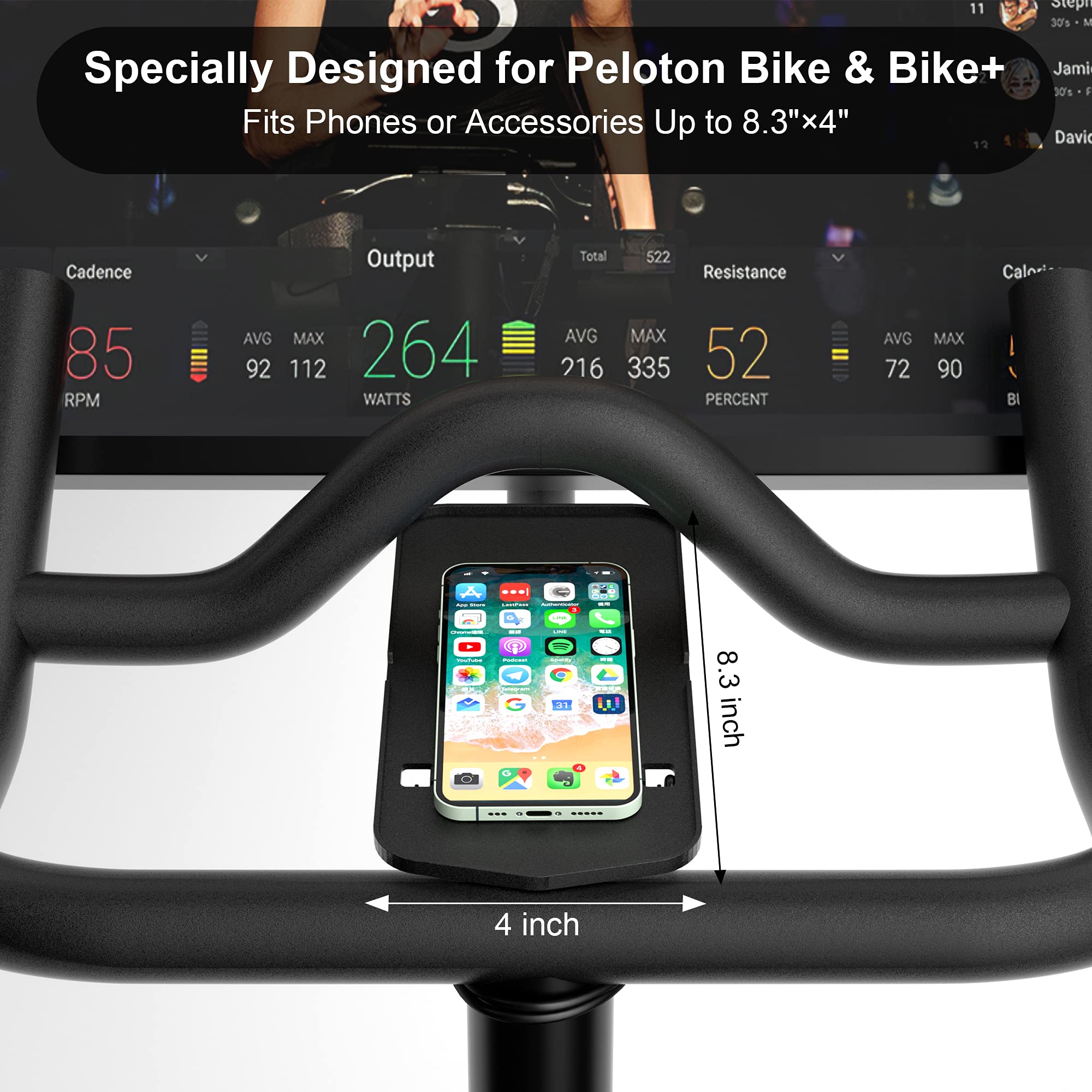 COOLWUFAN Universal Bike Phone Mount - Anti-Slip Handlebar Phone Holder for Peloton Bike/Bike+ Accessories | Fits iPhone, Samsung & Most Smartphones | Perfect for Indoor Cycling, Workouts & Outdoor Rides