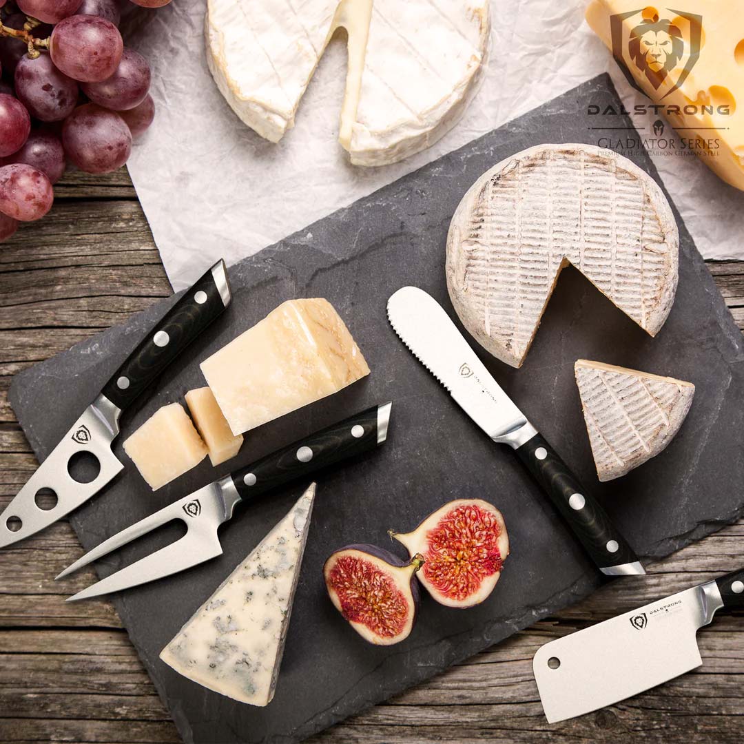 Premium 4-Piece Charcuterie & Cheese Knife Set - Gladiator Series | NSF Certified Stainless Steel | Dalstrong | Perfect for Cheese Boards, Charcuterie Platters & Entertaining