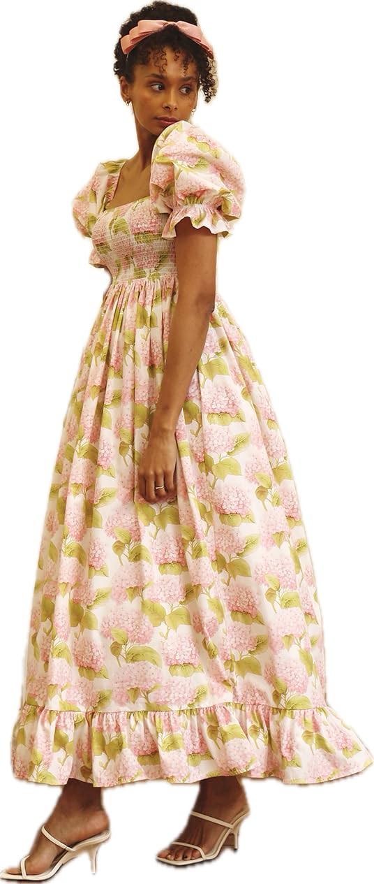 100% Cotton Kiri Maternity Dress for Women - Floral Maxi Pregnancy Gown for Baby Showers & Casual Wear | Comfortable & Stylish Maternity Dress for Expecting Moms