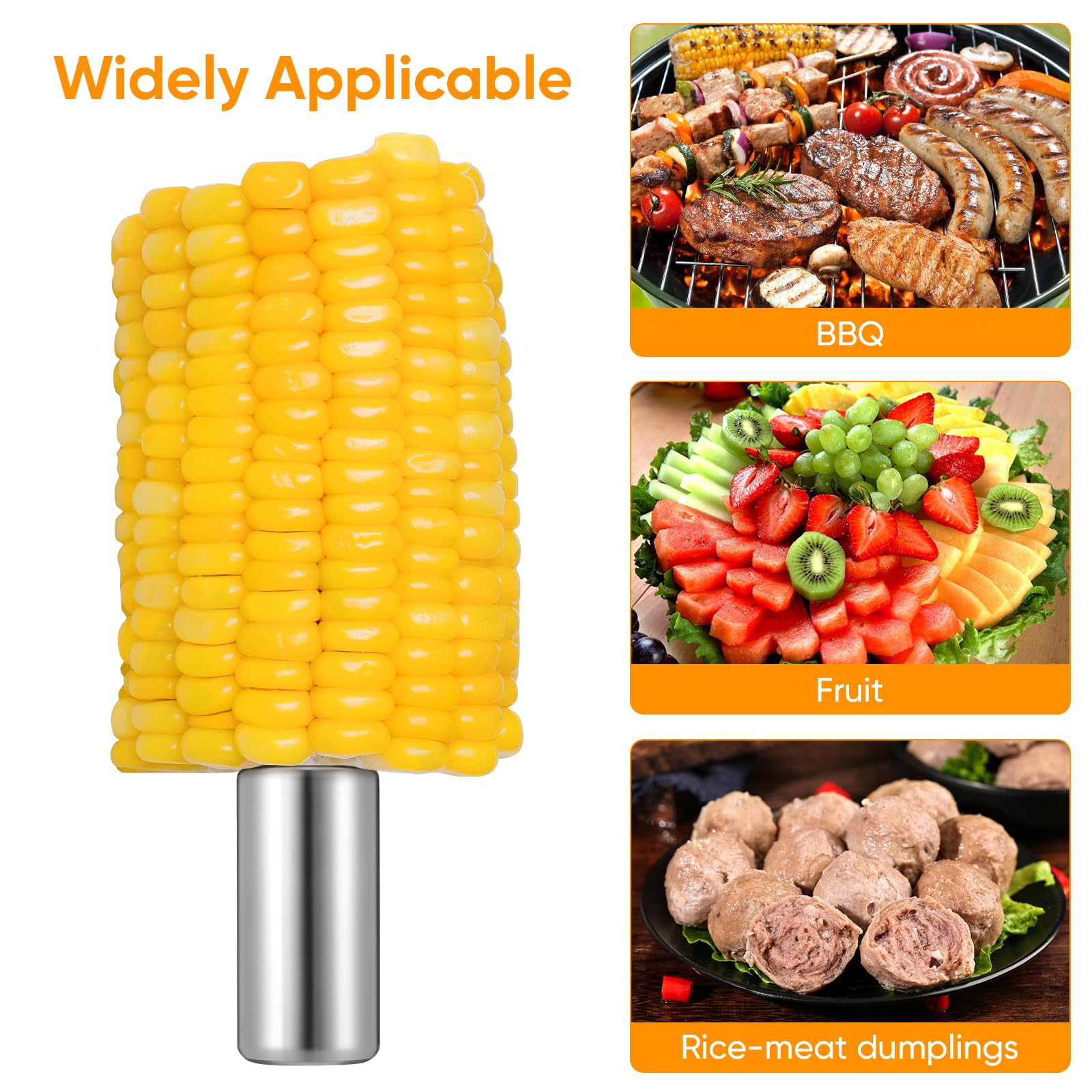 10Pcs Stainless Steel Corn Cob Holders - BBQ Forks & Skewers for Grilling, Camping, Picnics - Perfect for Outdoor Cooking, Home Parties & Backyard Barbecues