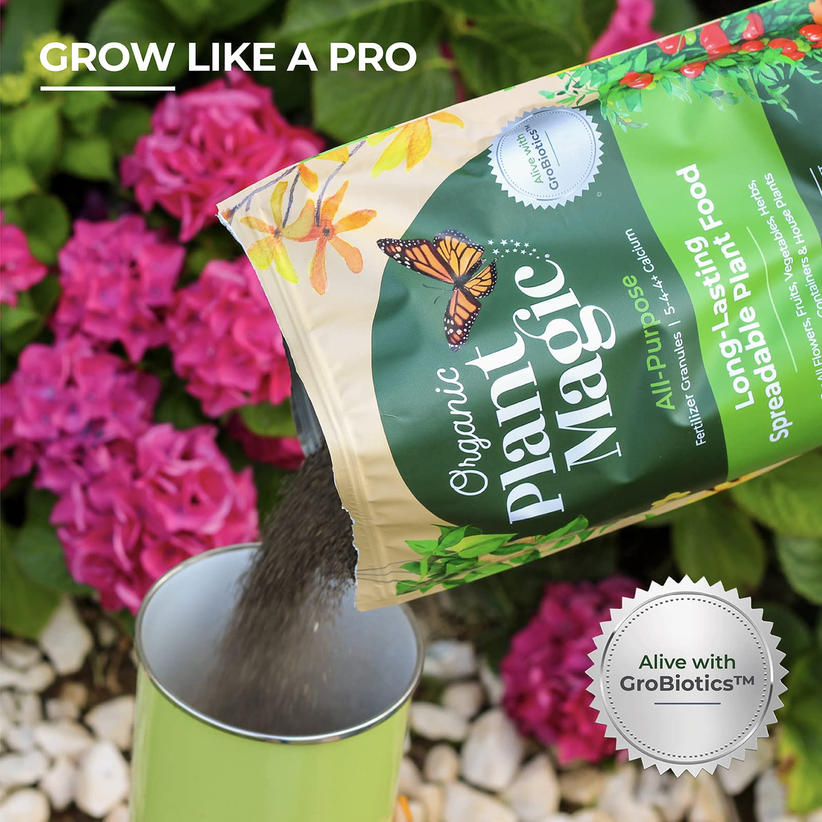 Organic Plant Magic - Truly Organic™ Slow Release Granular Fertilizer 4lb | Long-Lasting Plant Food for Indoor & Outdoor Flowers, Vegetables, Fruit Trees, Shrubs | Perfect for Home Gardens, Potted Plants & Landscaping