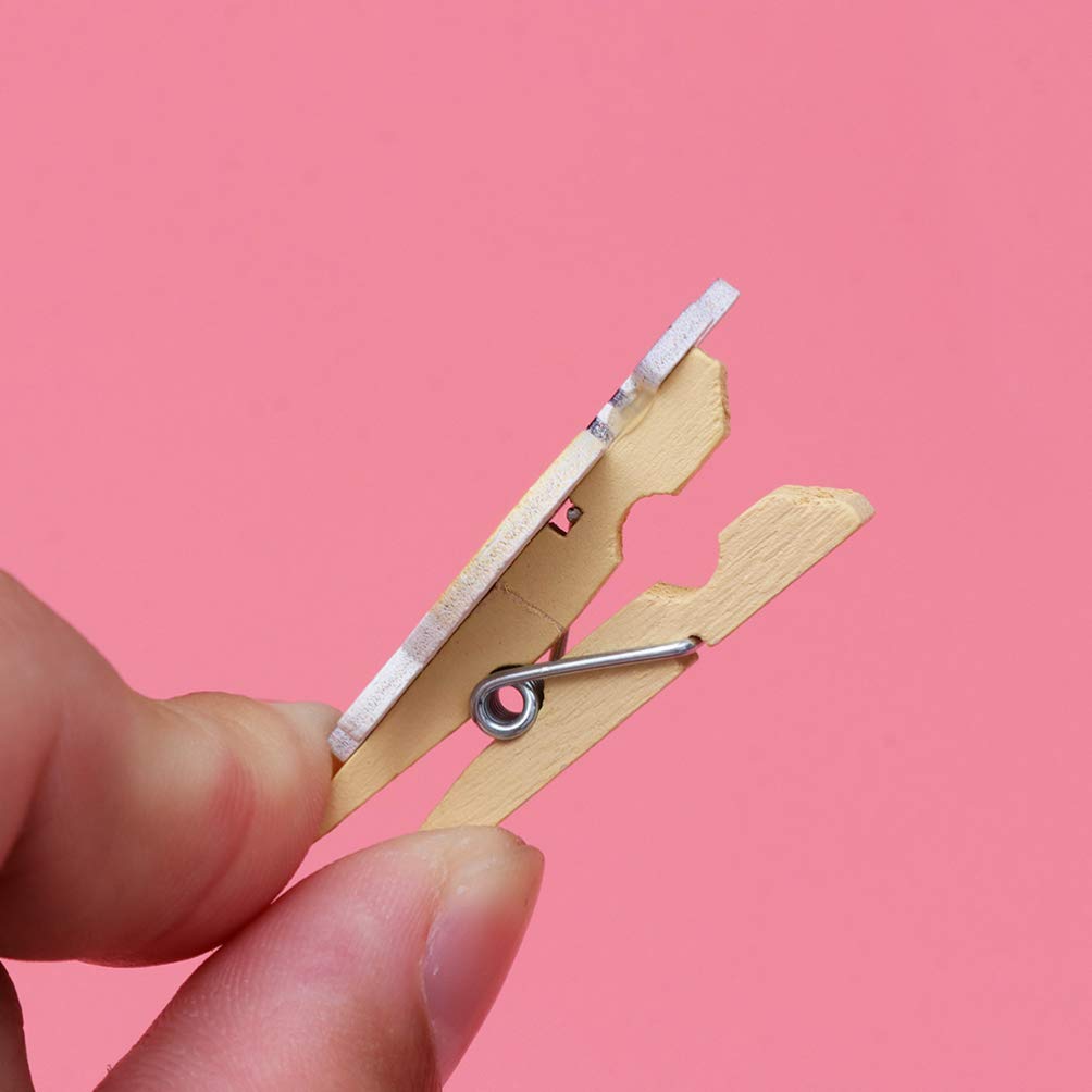 PRETYZOOM 40 Pcs Wooden Decorative Clothespins - Mini Paper Clips for Photos, Notes, Crafts & Clothesline - Cute Cartoon Design Scooter Accessories for Adults - Perfect for Home Office, Scrapbooking & DIY Projects