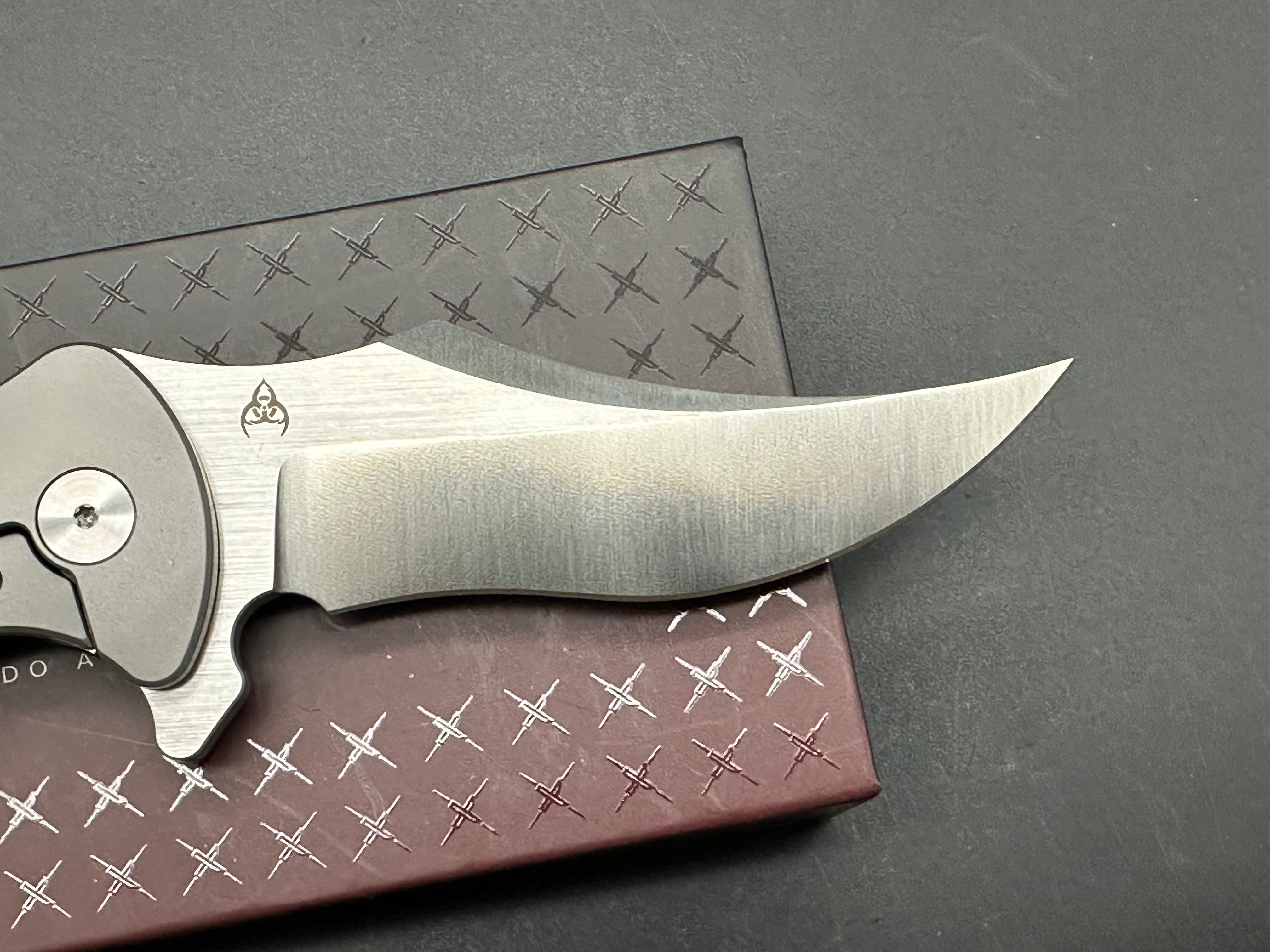 Bastard Knives BAAL Titanium Frame & Carbon Fiber Scale Folding Knife with N690 Steel Blade - EDC, Outdoor, Survival, Camping, Hunting, Tactical Use