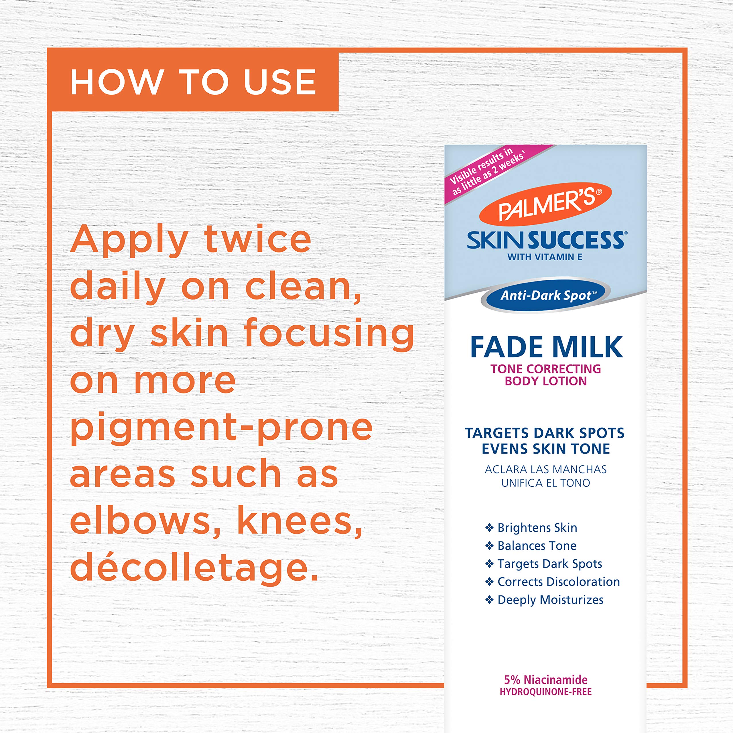 Palmer's Skin Success Anti-Dark Spot Fade Milk Body Lotion - 8.5 oz | Brightening Moisturizer for Even Skin Tone | Perfect for Daily Use & Nighttime Skincare Routine