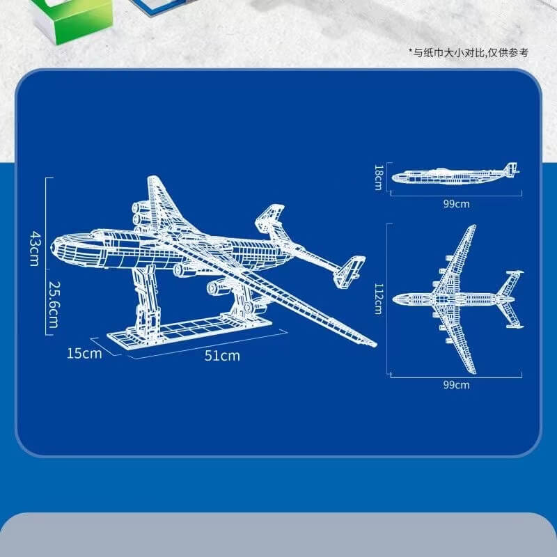 JIE STAR 57014 AN-225 Mriya Transport Aircraft Model - 1:200 Scale Diecast Airplane for Collectors, Aviation Enthusiasts & Kids | Perfect for Home Display, Office Decor & Gift Giving