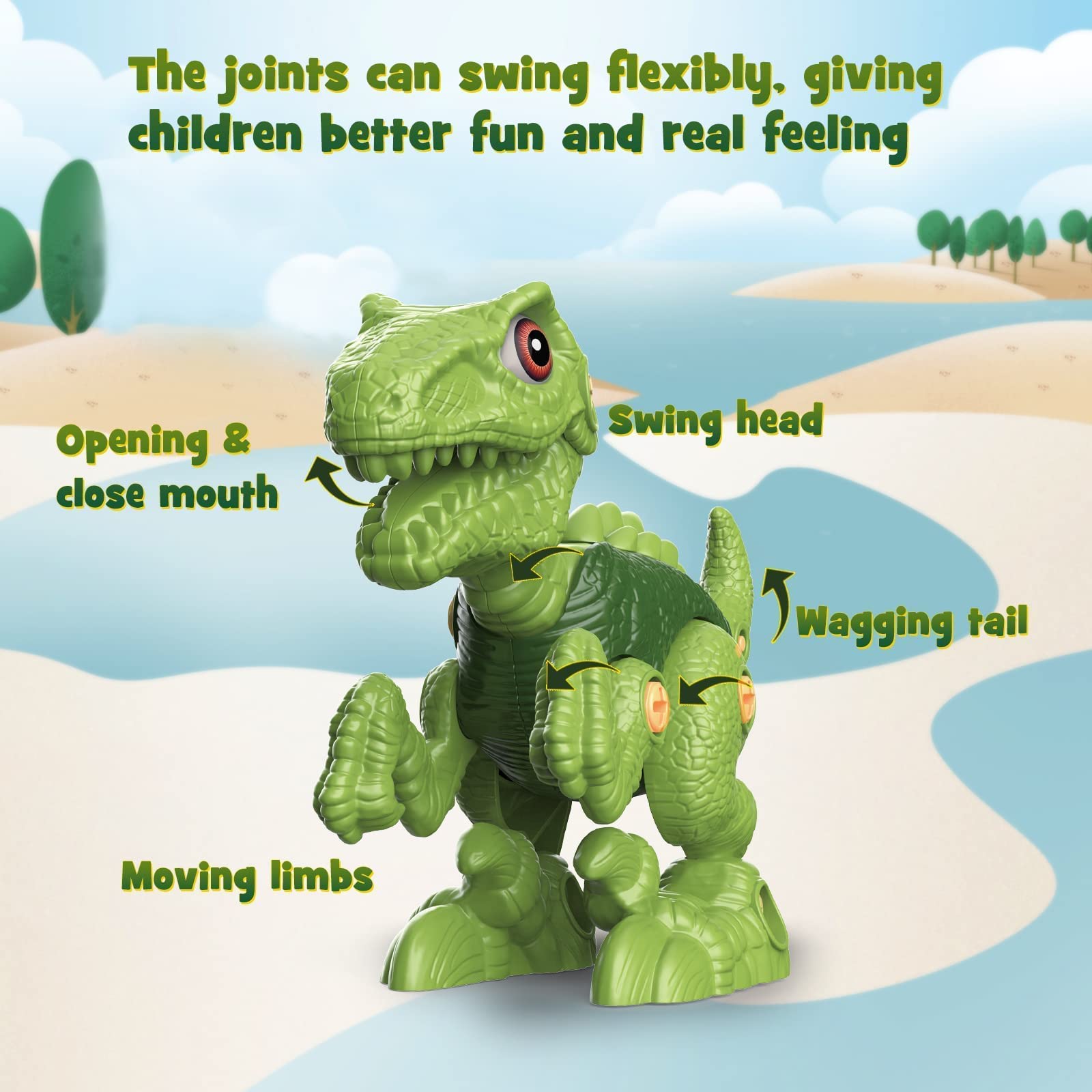 Laradola Transformable Construction Robot Toy Cars with Take Apart Dinosaur - STEM Learning Toys for Boys & Girls Ages 3-8 | Perfect for Birthday, Christmas Gifts & Pretend Play Scenes