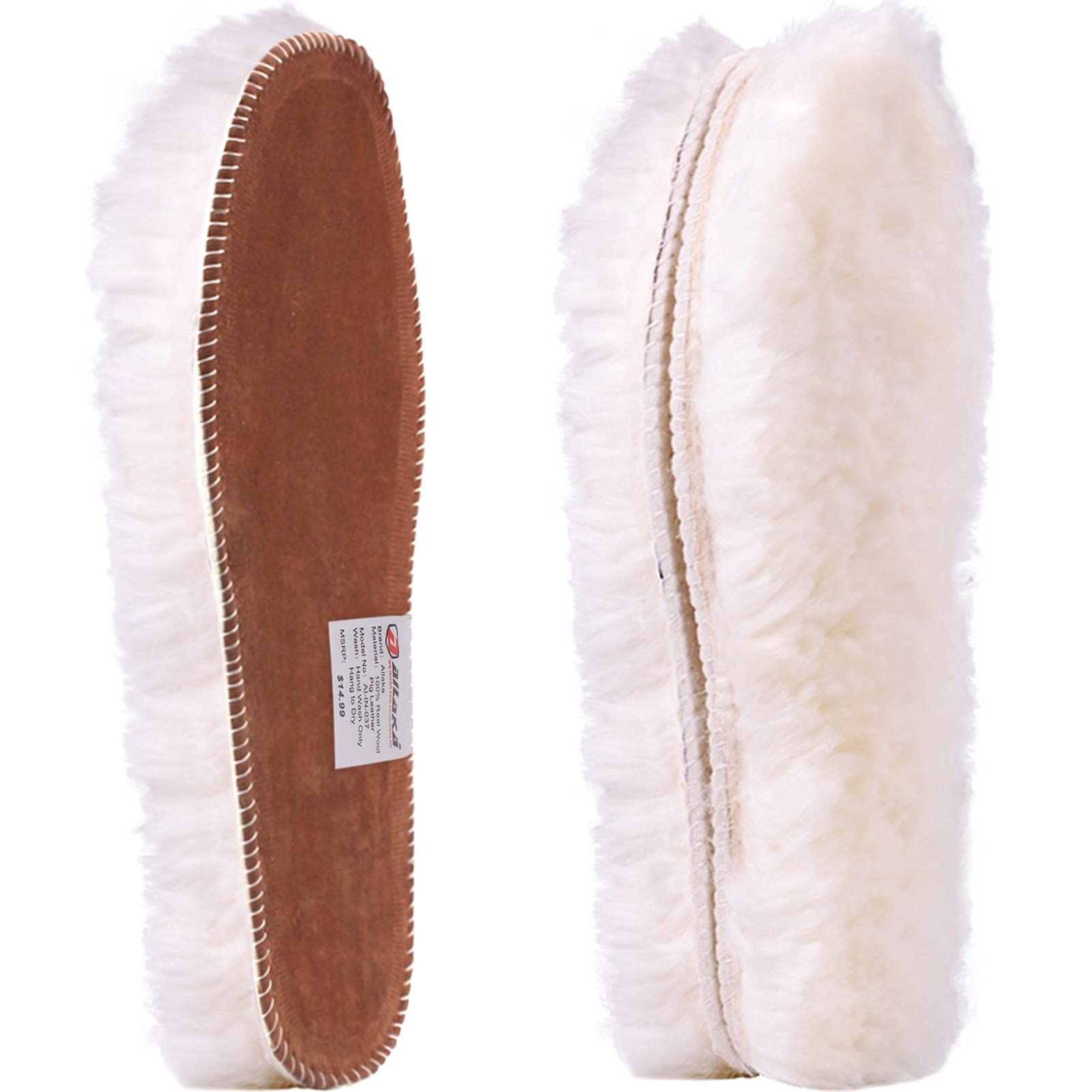 Ailaka Kids Sheepskin Wool Insoles - Cozy Fluffy Thick Warm Inserts for Children & Women's Shoes, Boots & Slippers - Perfect for Winter Comfort & Cold Weather Footwear