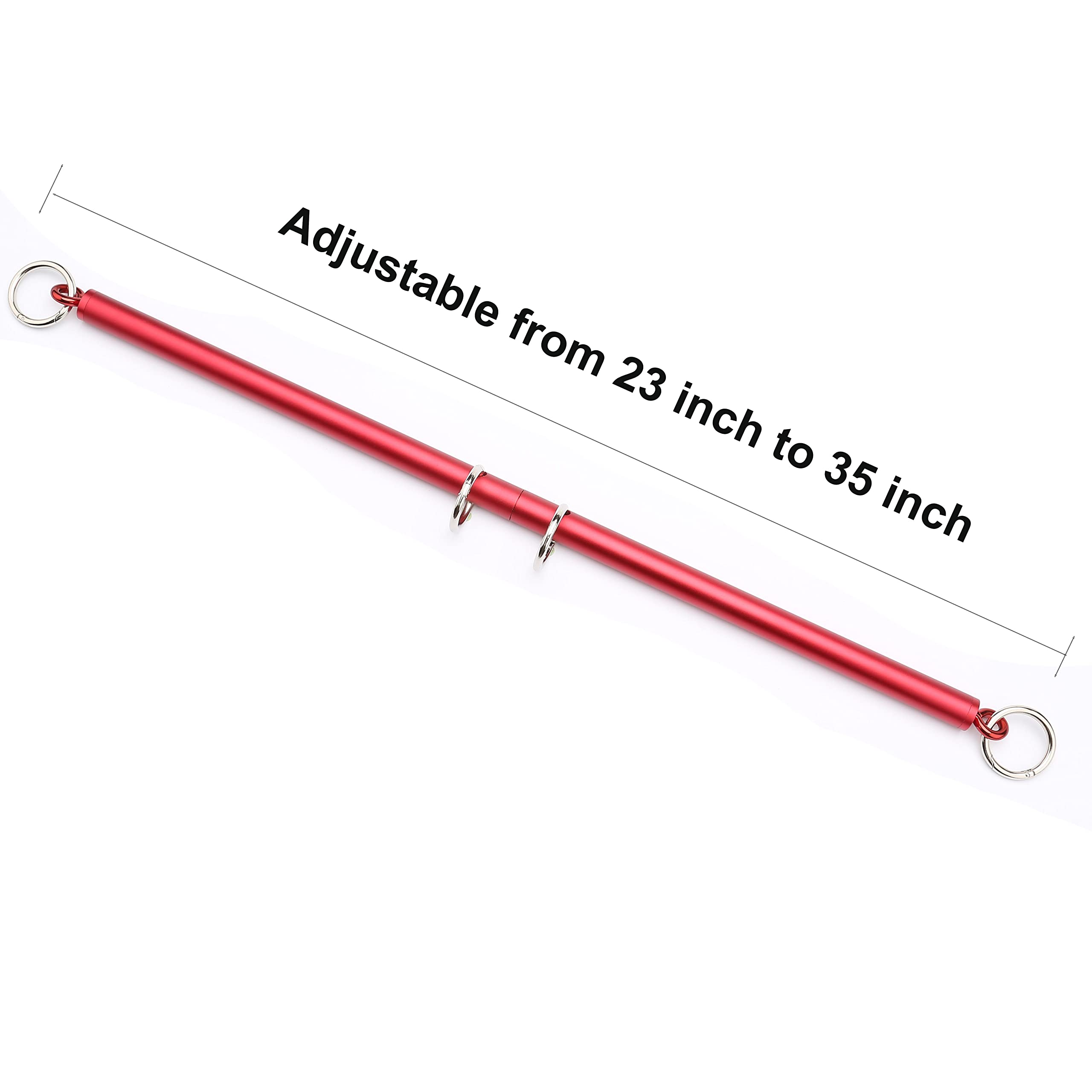 Expandable Spreader Bar for Home Gym - Adjustable Fitness Equipment with Flocking Storage Bag (Red) - Perfect for Indoor Workouts, Stretching & Strength Training