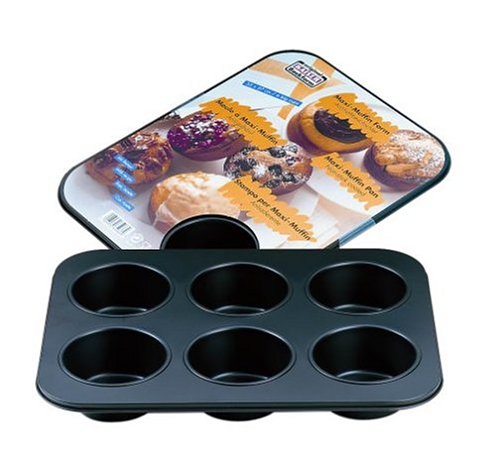 Kaiser Bakeware Classic Texas Muffin Pan - Non-Stick 6-Cup Jumbo Muffin Tin for Baking Cupcakes, Cornbread & Desserts | Perfect for Home Baking, Parties & Holiday Treats