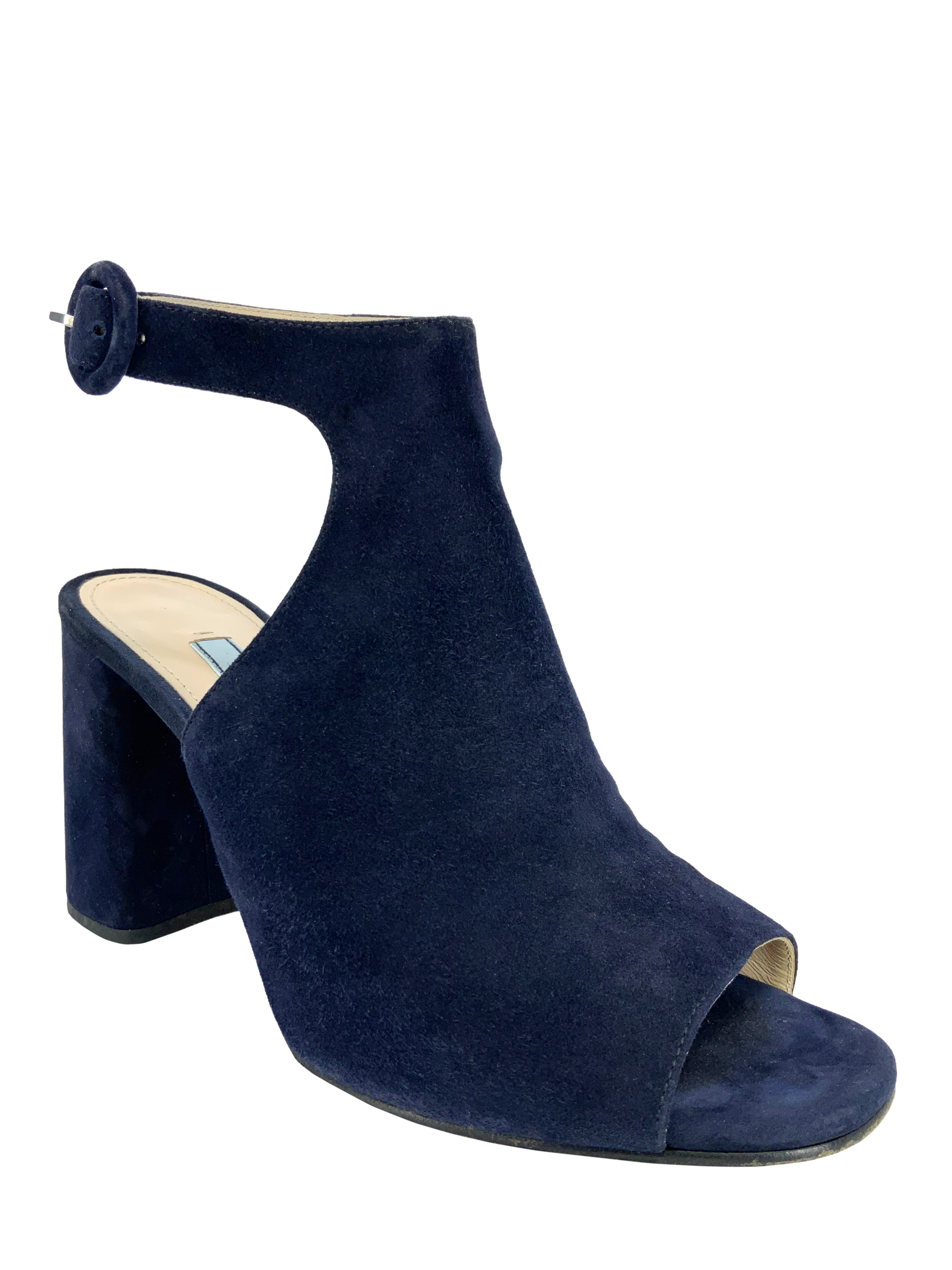 PRADA Suede Ankle Wrap Sandals Women's Size 7 | Luxury Designer Strappy Heels for Summer Weddings & Date Nights