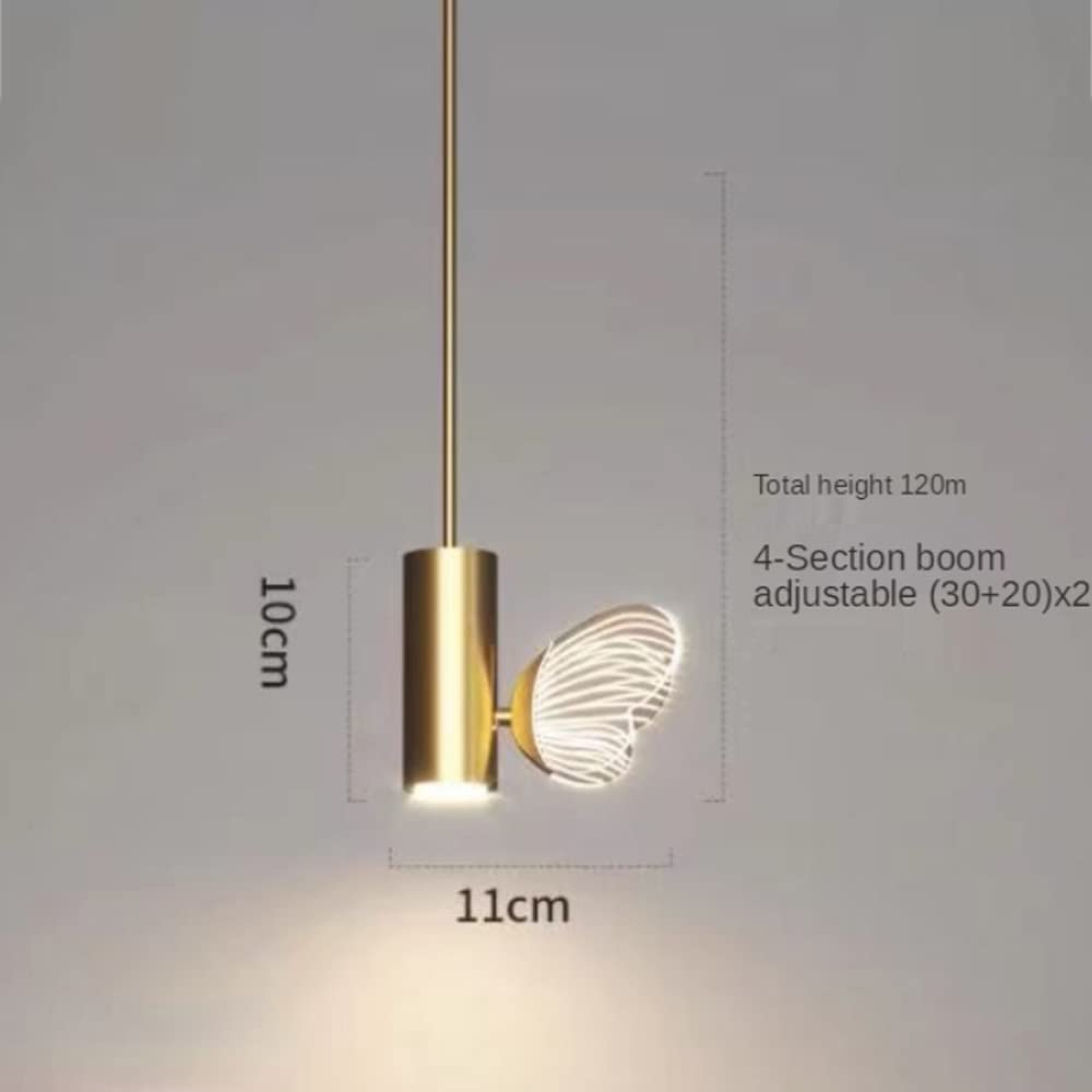 Modern Butterfly LED Pendant Light - Adjustable Height Metal Hanging Lamp with Acrylic Shades, 26W Warm White Chandelier for Living Room, Bedroom, Dining Room Decor | Creative Home Lighting Fixture for Indoor Spaces