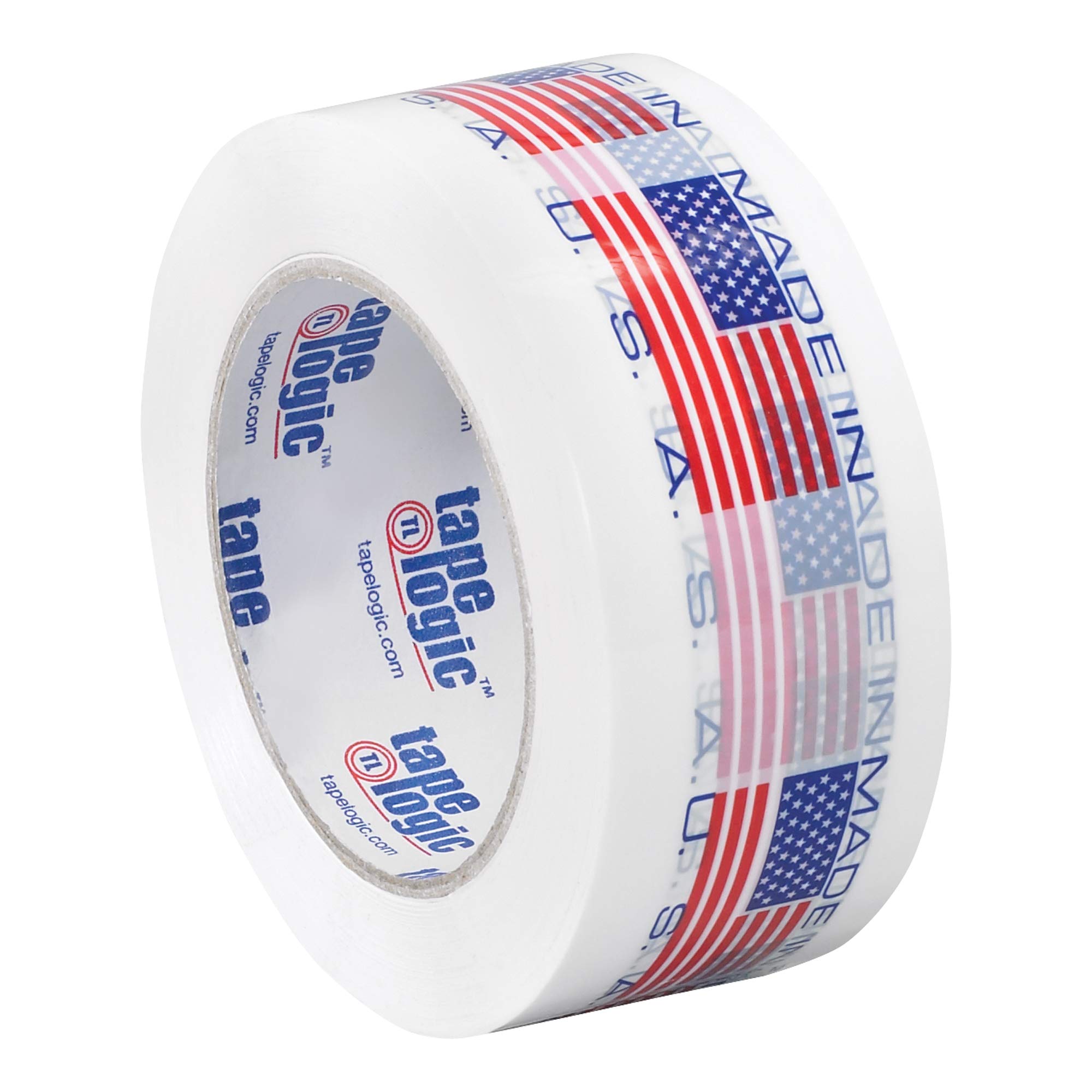 Tape Logic 2 Inch x 110 Yards Pre-Printed Packing Tape - Made in USA | 2.2 Mil Thick Red White Blue | 36 Pack for Shipping, Moving & Packaging | Ideal for Home, Office & E-Commerce Businesses