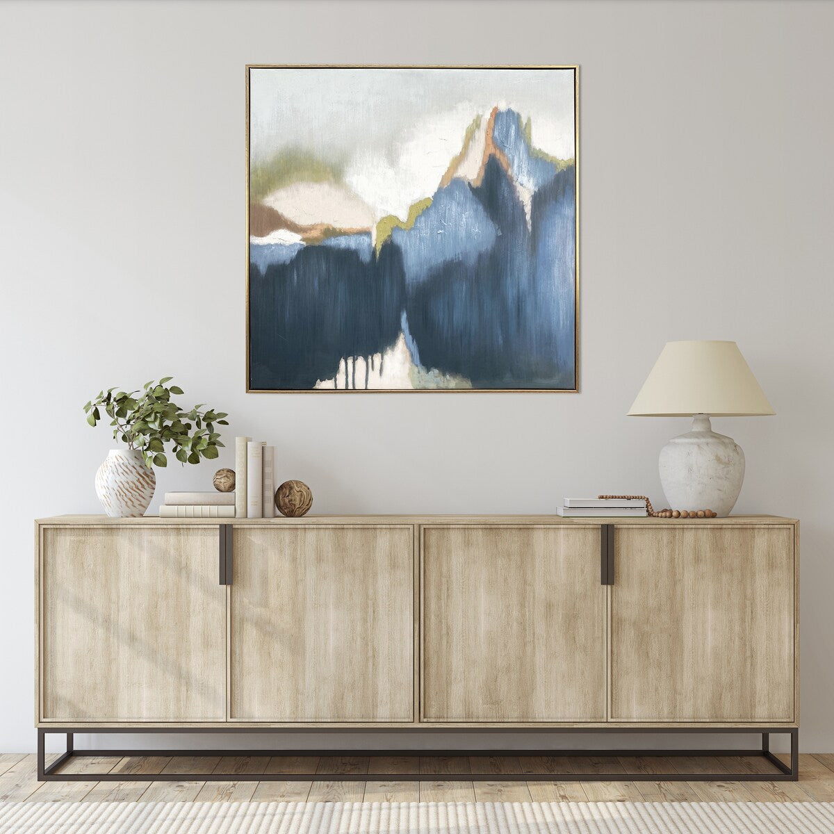 Abstract Vision Hand Painted Floating Framed Canvas Wall Art Print - 30x30 Inches Modern Home Decor for Living Room, Bedroom & Office