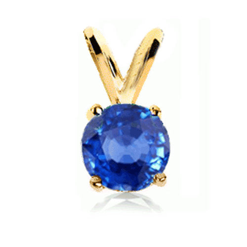14K Solid White or Yellow Gold Natural Blue, Yellow, Padparadscha Sapphire 4mm Round Dangle Pendant Solitaire VS Clarity - Elegant Jewelry Gift for Women, Perfect for Weddings, Anniversaries & Special Occasions