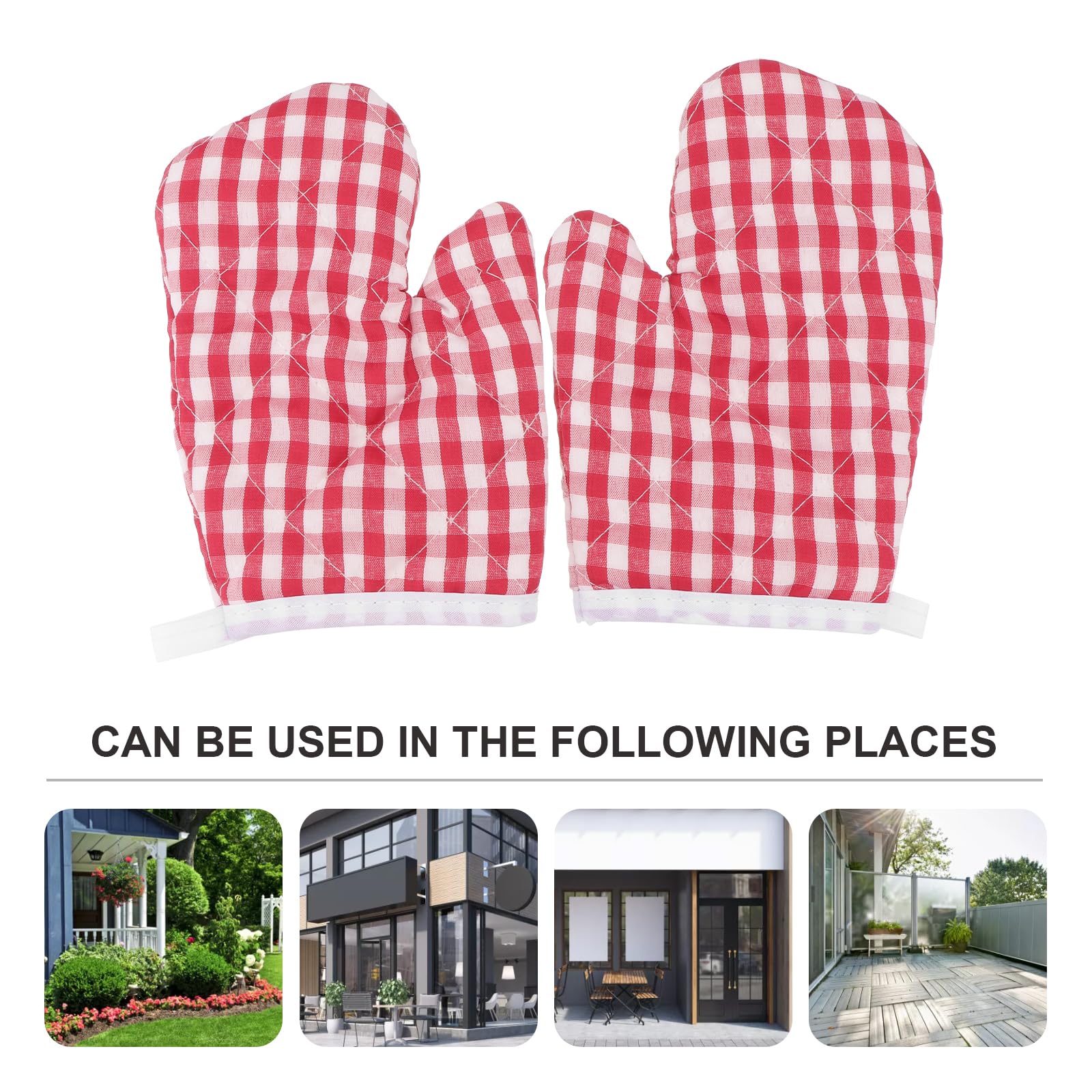 UPKOCH Red Plaid Heat Resistant Oven Mitts for Kids - Cute Kitchen Gloves for Baking & Cooking (2 Pack) - Extra Long Silicone Lined Mittens - Perfect for Young Bakers, Home Chefs & Holiday Cookie Decorating