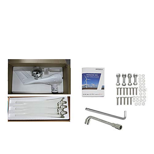 400W Horizontal Wind Turbine Generator Kit - 12V/24V DC Output with Built-in Controller - Low Start-up Wind Speed - 3 Blade Design for Home, RV, Boat & Off-Grid Power Supply
