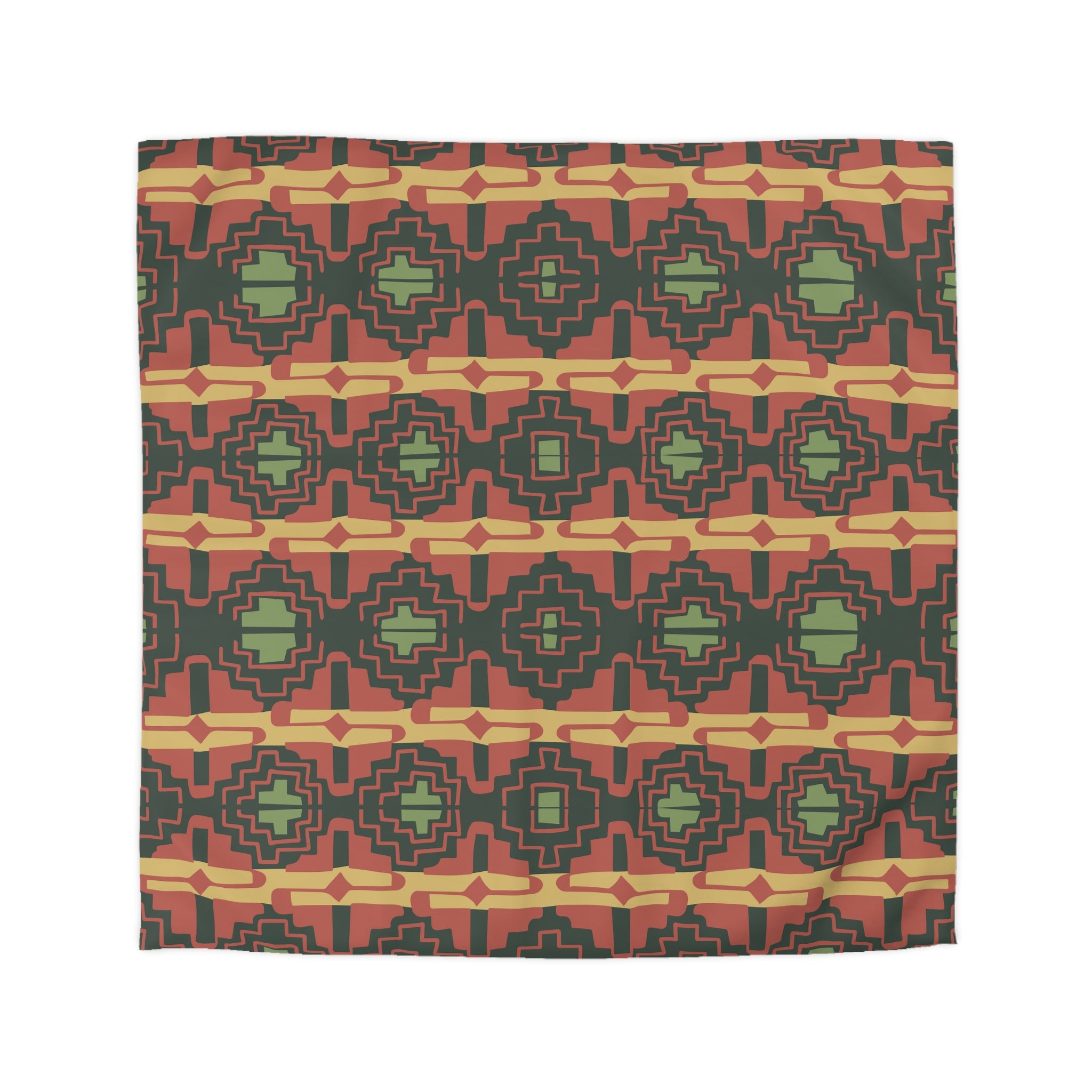 Soft Microfiber Duvet Cover Set - Southwestern Dune Pattern - Queen Size Bedding for Cozy Home & Hotel Use