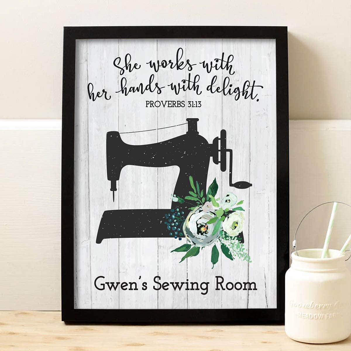 Custom Sewing Print Wall Art - Unique Craft Room Decor & Personalized Gift for Grandmother - Perfect for Sewing Enthusiasts, Knitters & Quilters - Ideal Christmas Present for Grandma - Home Decor for Sewing Rooms & Creative Spaces