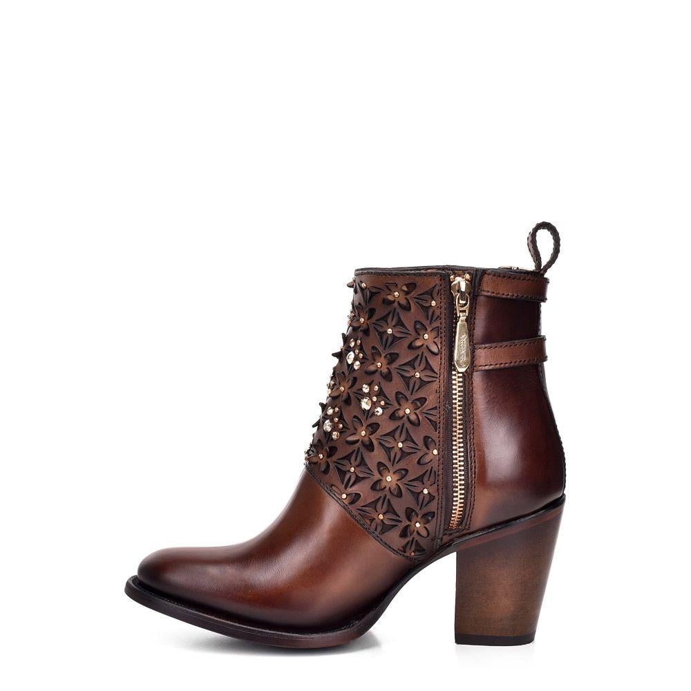 Paris Texas Western Leather Ankle Boots for Women - 3W02RS Cuadra Mocha Cowboy Boots | Stylish & Comfortable for Riding, Country Outfits & Casual Wear