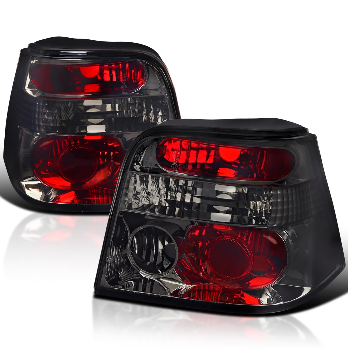 Spec-D Tuning Smoke Lens Tail Lights for 1999-2006 Volkswagen Golf MK4 - Left & Right Pair Assembly - Upgrade Your Car's Style & Visibility for Night Driving & Custom Look