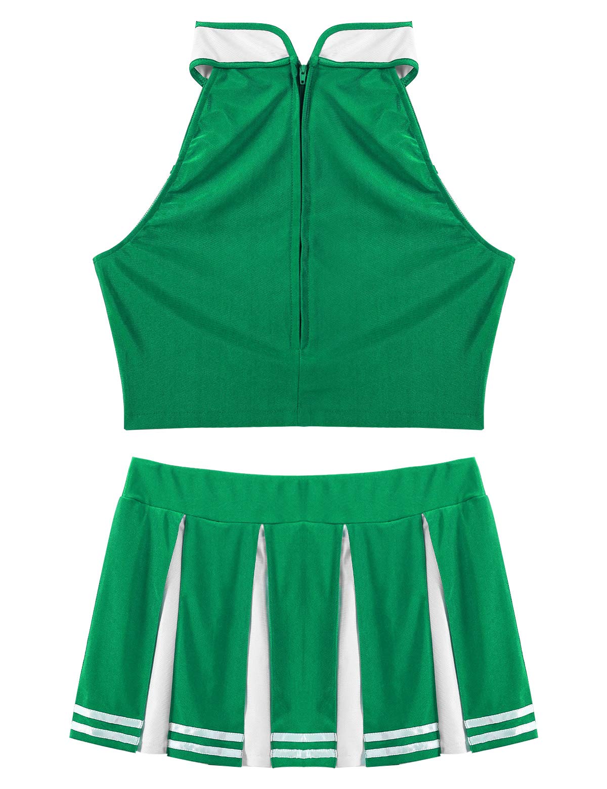 Cheerleader Costume for Women - 2Pcs Cheerleading Uniform Set with Crop Top & Pleated Skirt | Roleplay, Cosplay, Halloween, Dance Performance, Cheer Competition Outfit