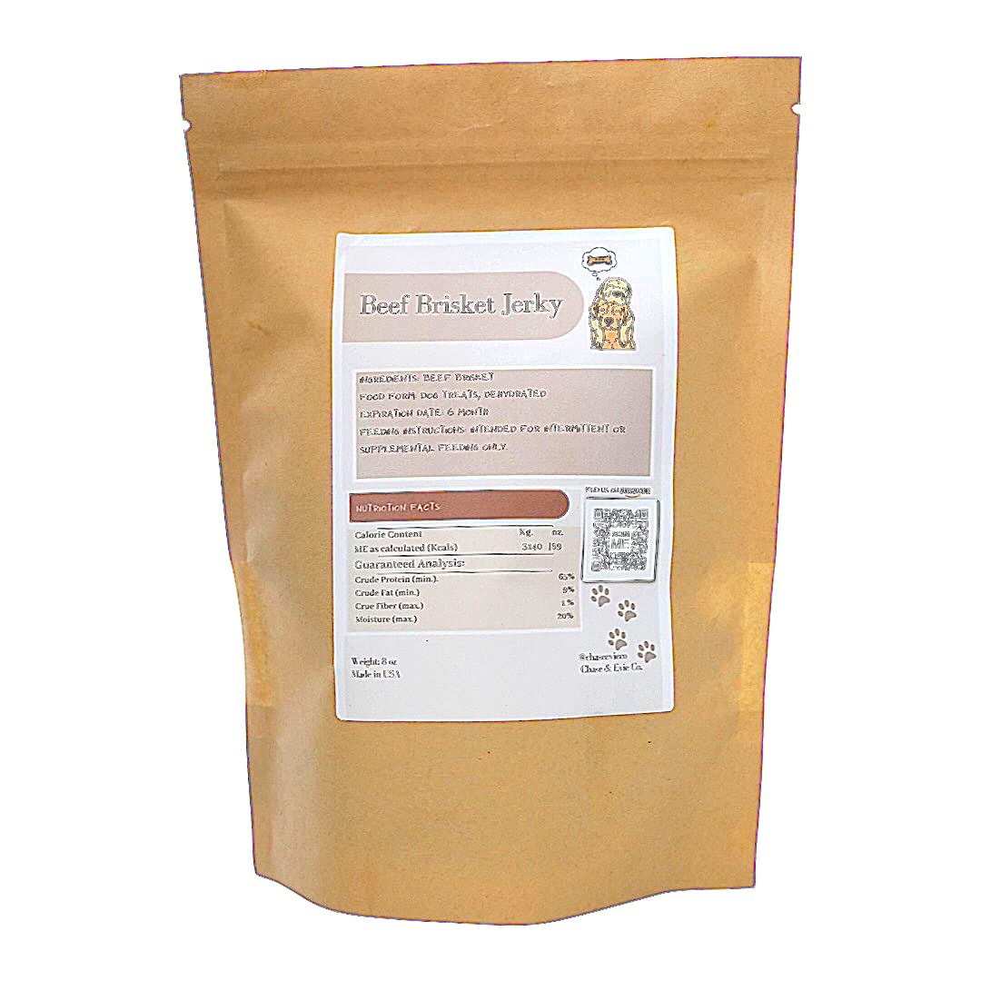 Natural Beef Brisket Dog Treats - USA Made, No Fillers - for Training & Rewards