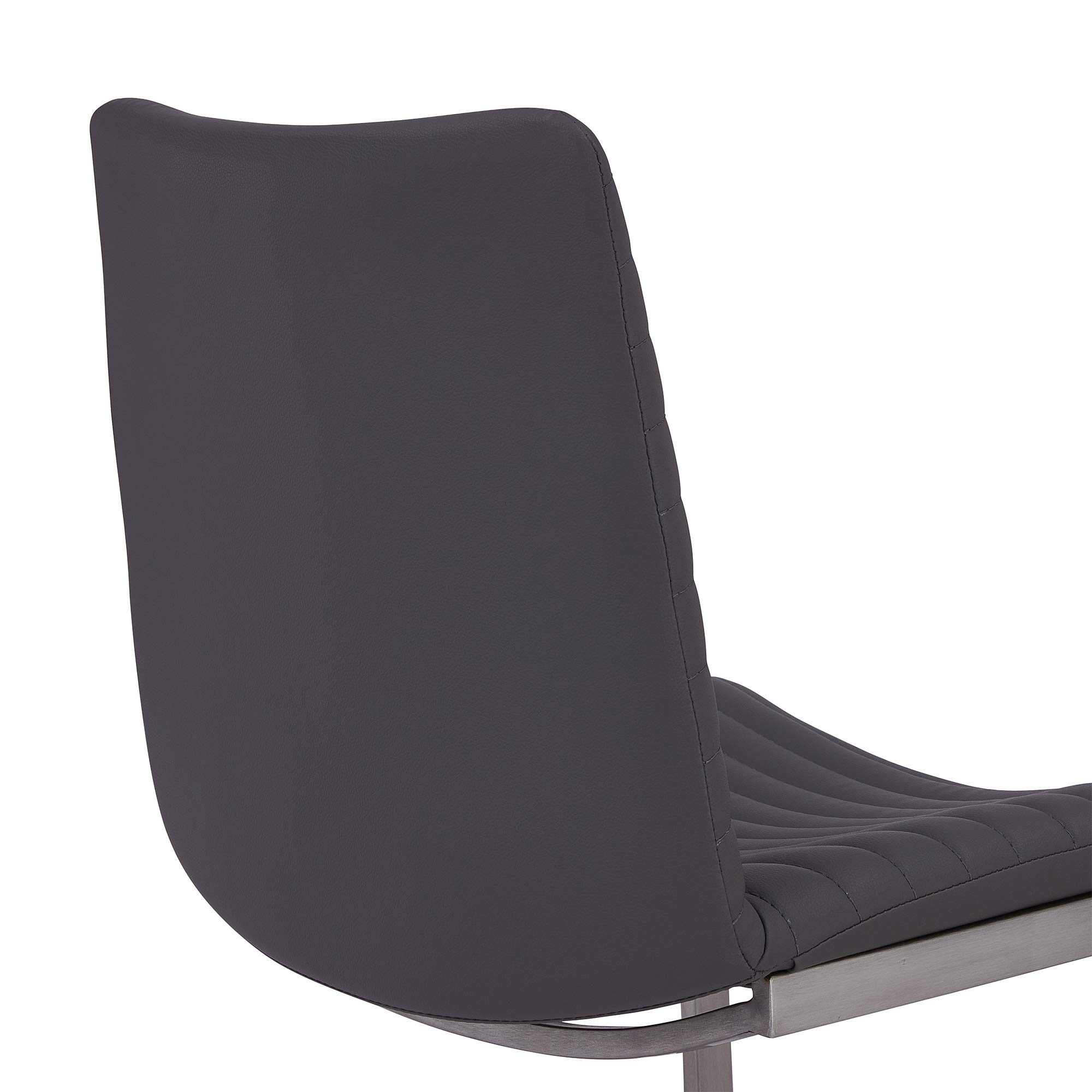 Armen Living April Contemporary Faux Leather Dining Chairs - Set of 2, 17.5