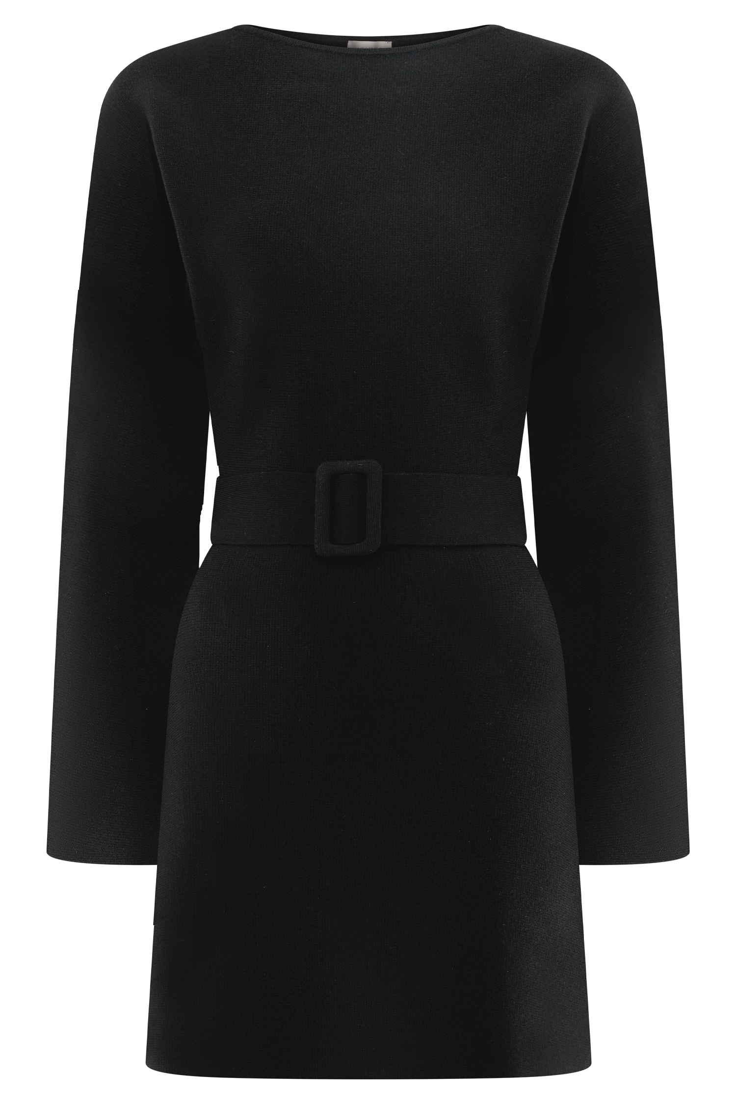 Kassie Belt Tie Knit Mini Dress for Women - Black | Slim Fit Stretchy Bodycon Dress for Party, Date Night & Casual Outings