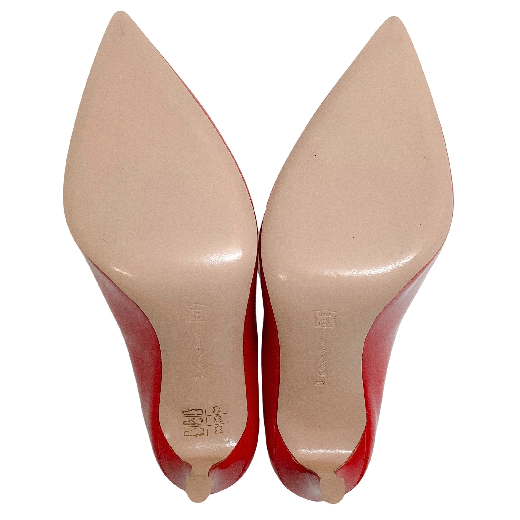 Gianvito Rossi Red Patent Leather Nova Mules - Women's Luxury Slip-On Heels for Parties, Weddings & Evening Events