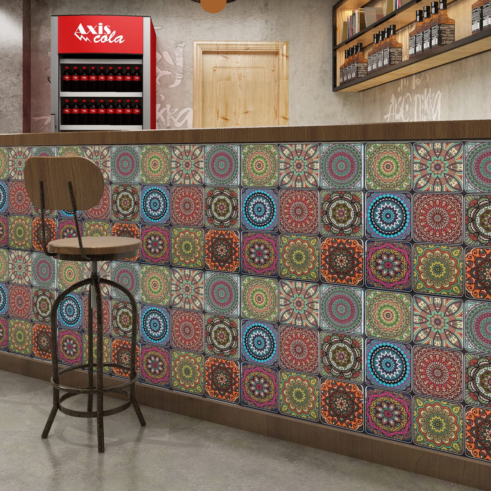 Self-Adhesive Moroccan Peel and Stick Backsplash Tiles - Waterproof Kitchen Wall Stickers (10 Sheets) - Easy DIY Home Decor for Backsplash, Bathroom & Rental Apartment Renovation