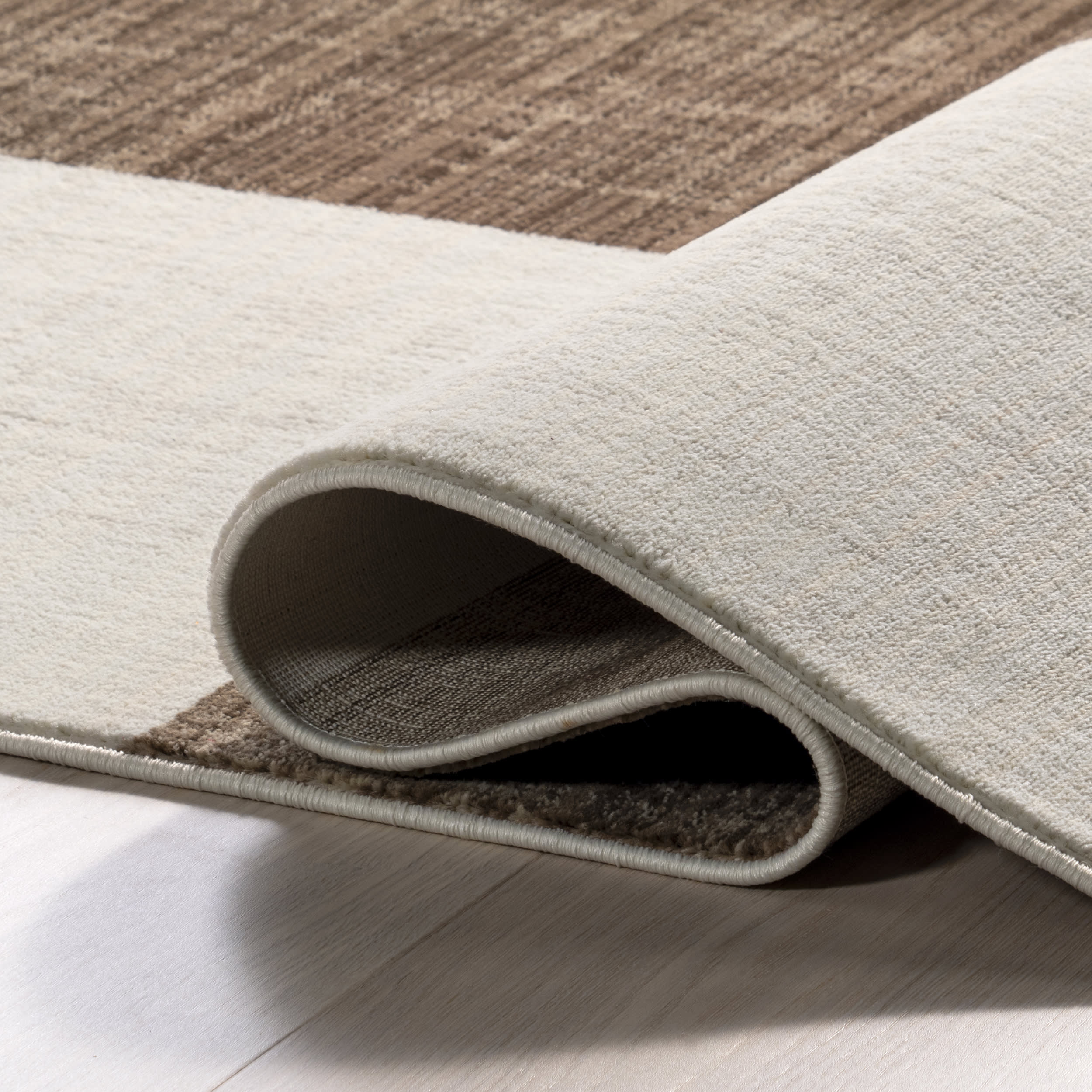 Aspen Checkerboard Fringed Rug - Brown Bohemian Style Area Rug for Living Room, Bedroom & Home Decor