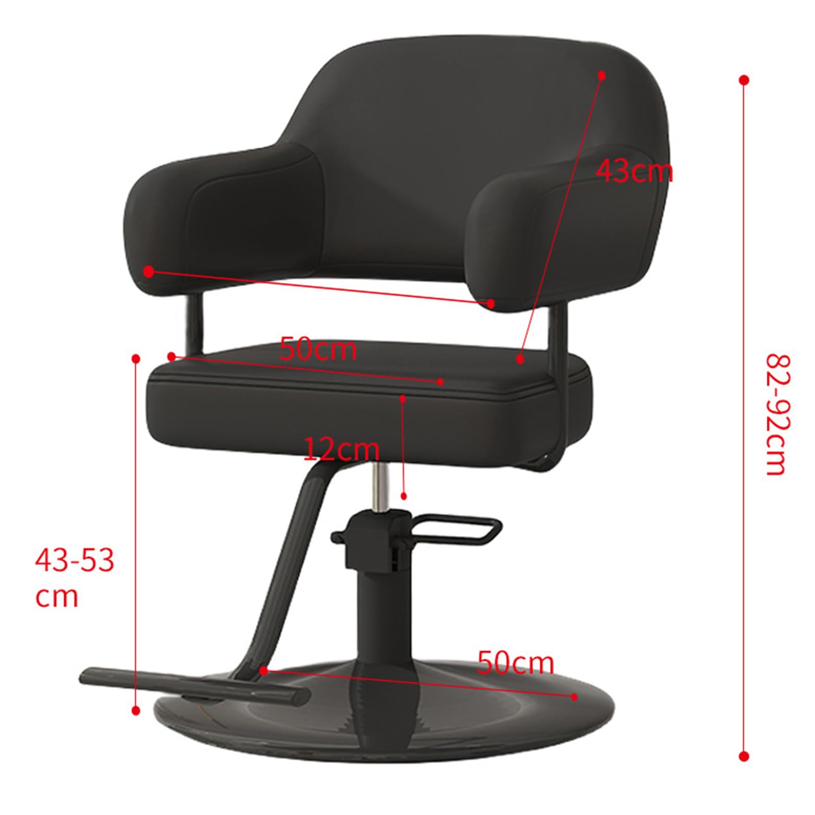 Professional Hydraulic Barber Chair - Adjustable Height, 360° Swivel Styling Chair for Salon, Spa & Tattoo Parlor - Black Beauty Equipment for Hairdressing & Styling - Perfect for Home & Professional Use
