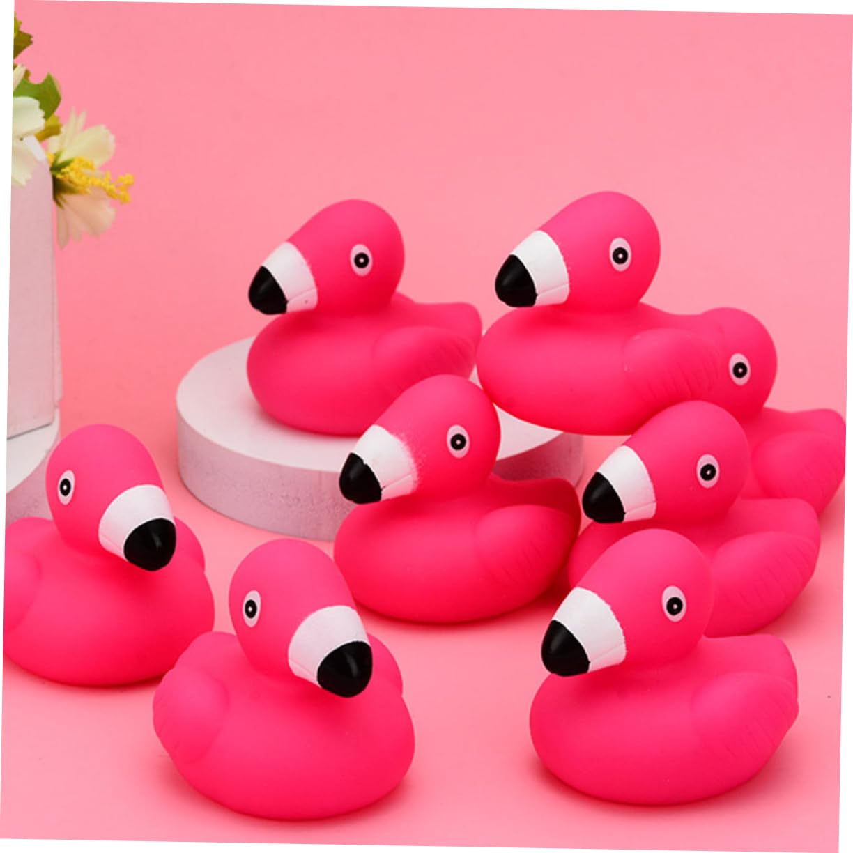 HOOTNEE 24-Piece Flamingo Bath Toys Set - Non-Toxic Vinyl Floating Duck Toys for Kids, Toddlers & Babies - Fun Bathtub Accessories for Bath Time Play & Pool Party Decorations