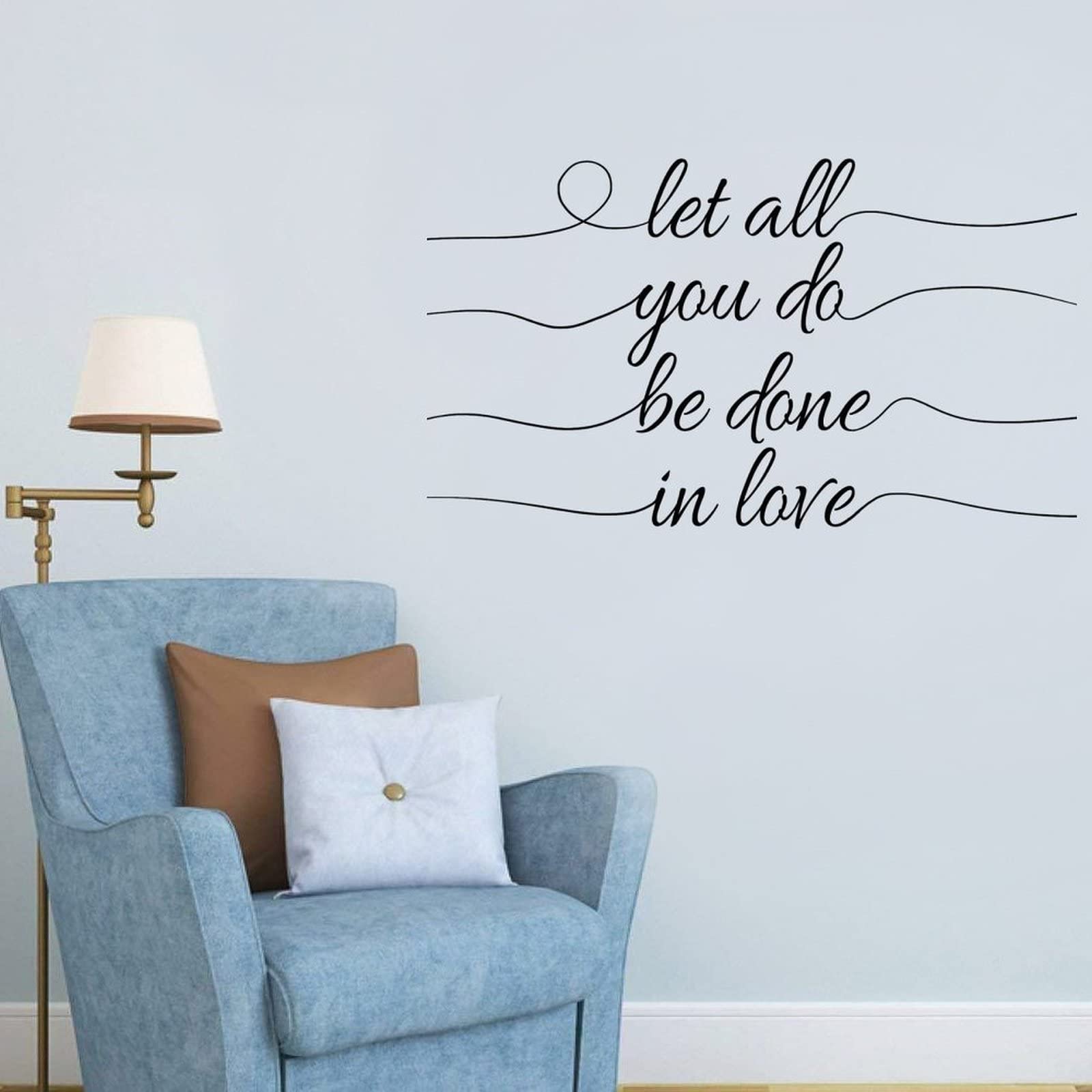 Bible Verse Vinyl Wall Decals - 20x35in for Living Room, Bedroom Decor