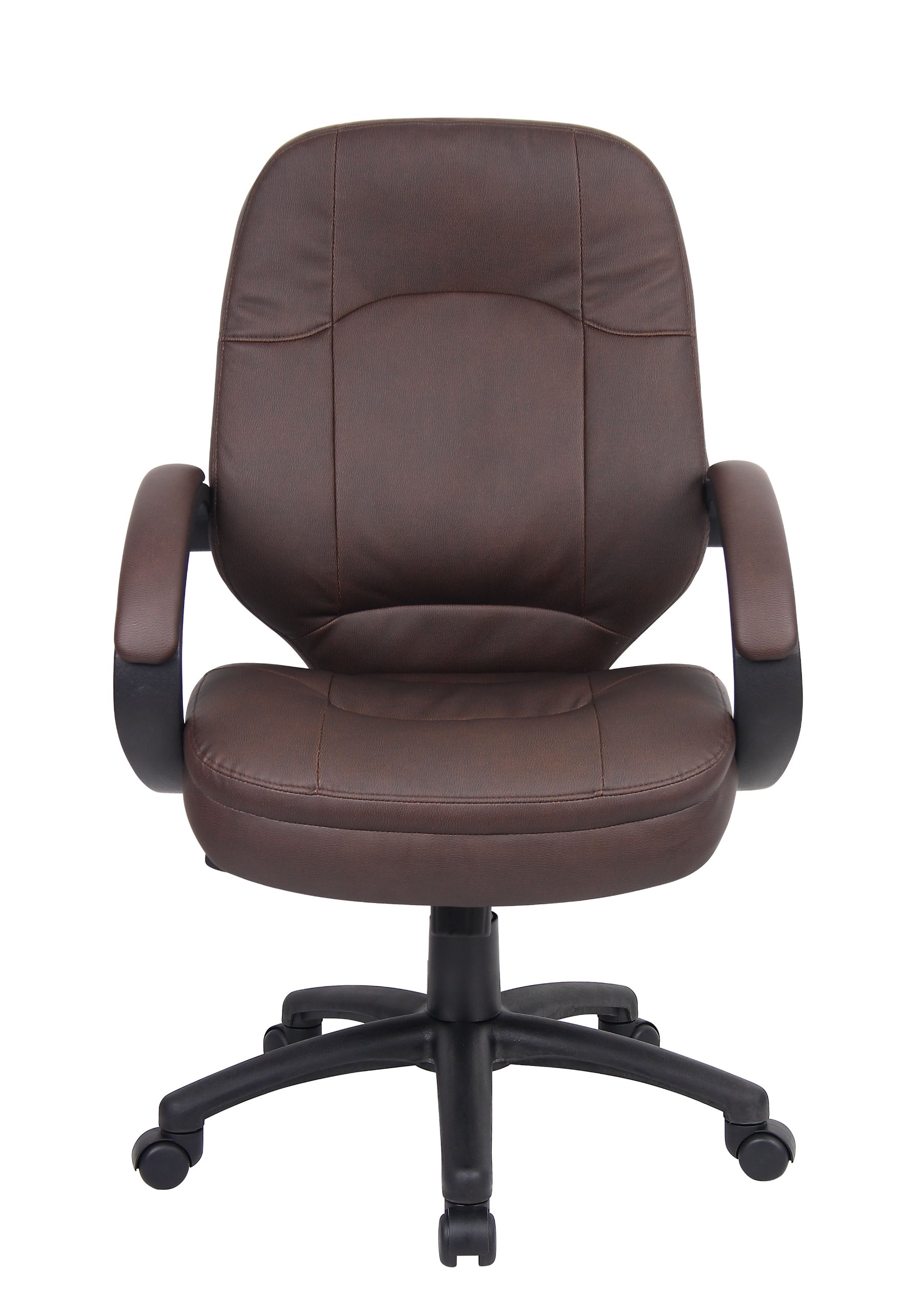 Premium LeatherPlus Executive Office Chair in Bomber Brown - Ergonomic High-Back Swivel Chair for Home Office, Conference Room & Professional Workspaces